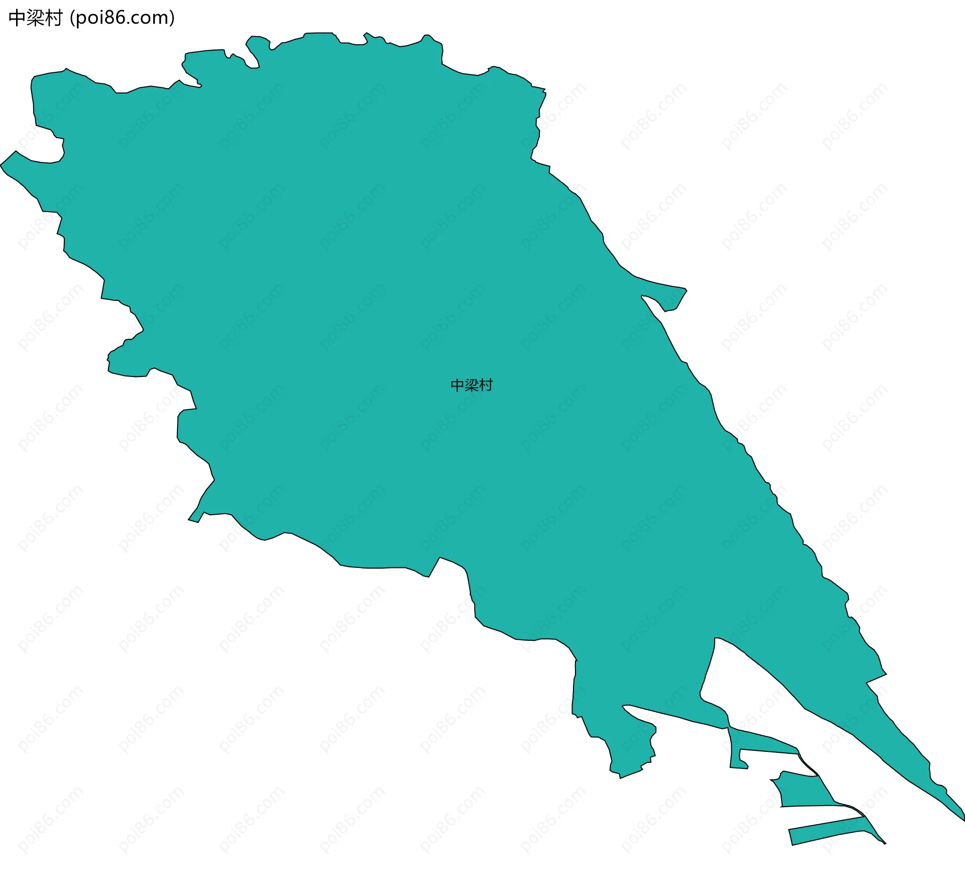 中梁村边界地图