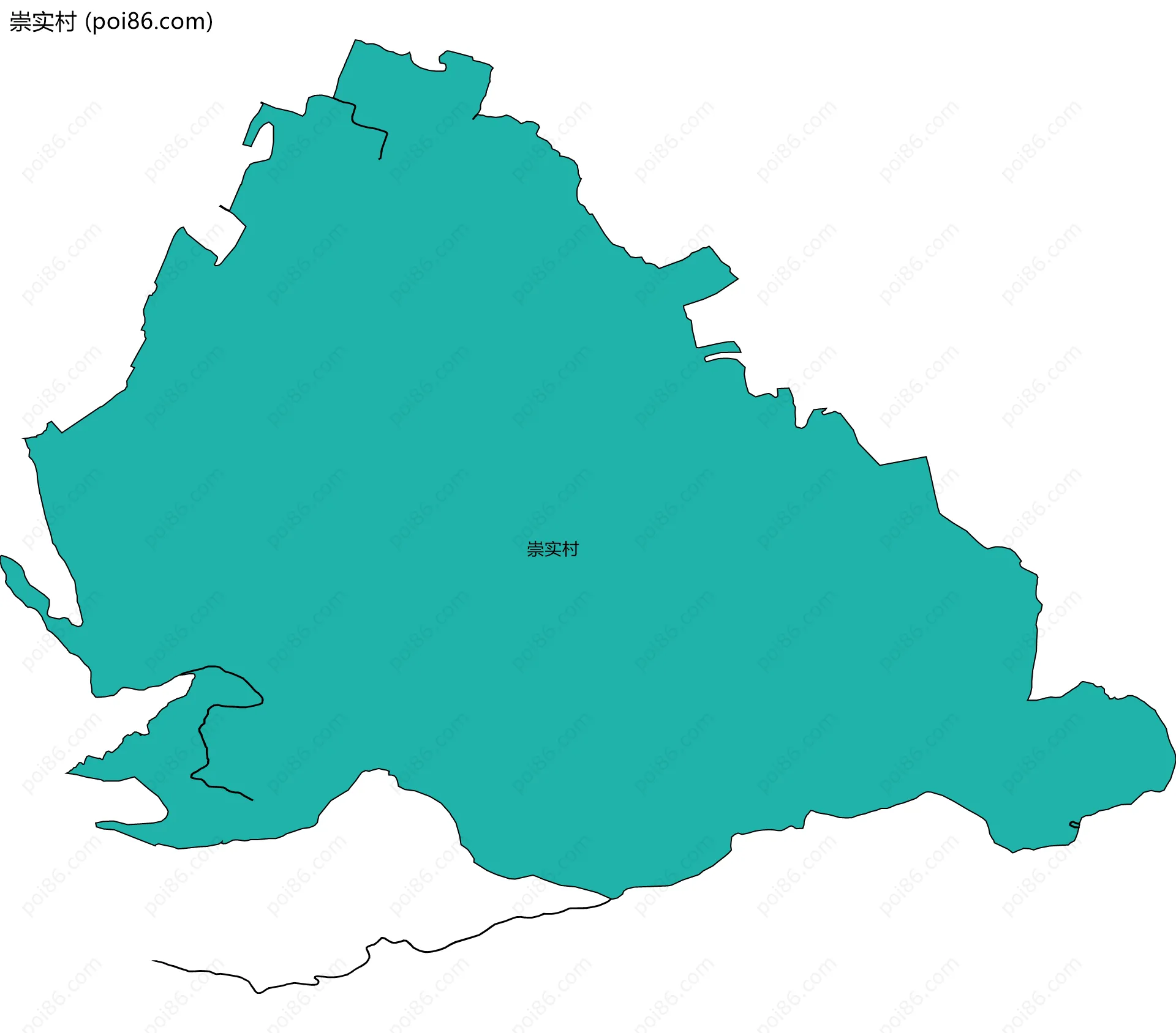 崇实村边界地图