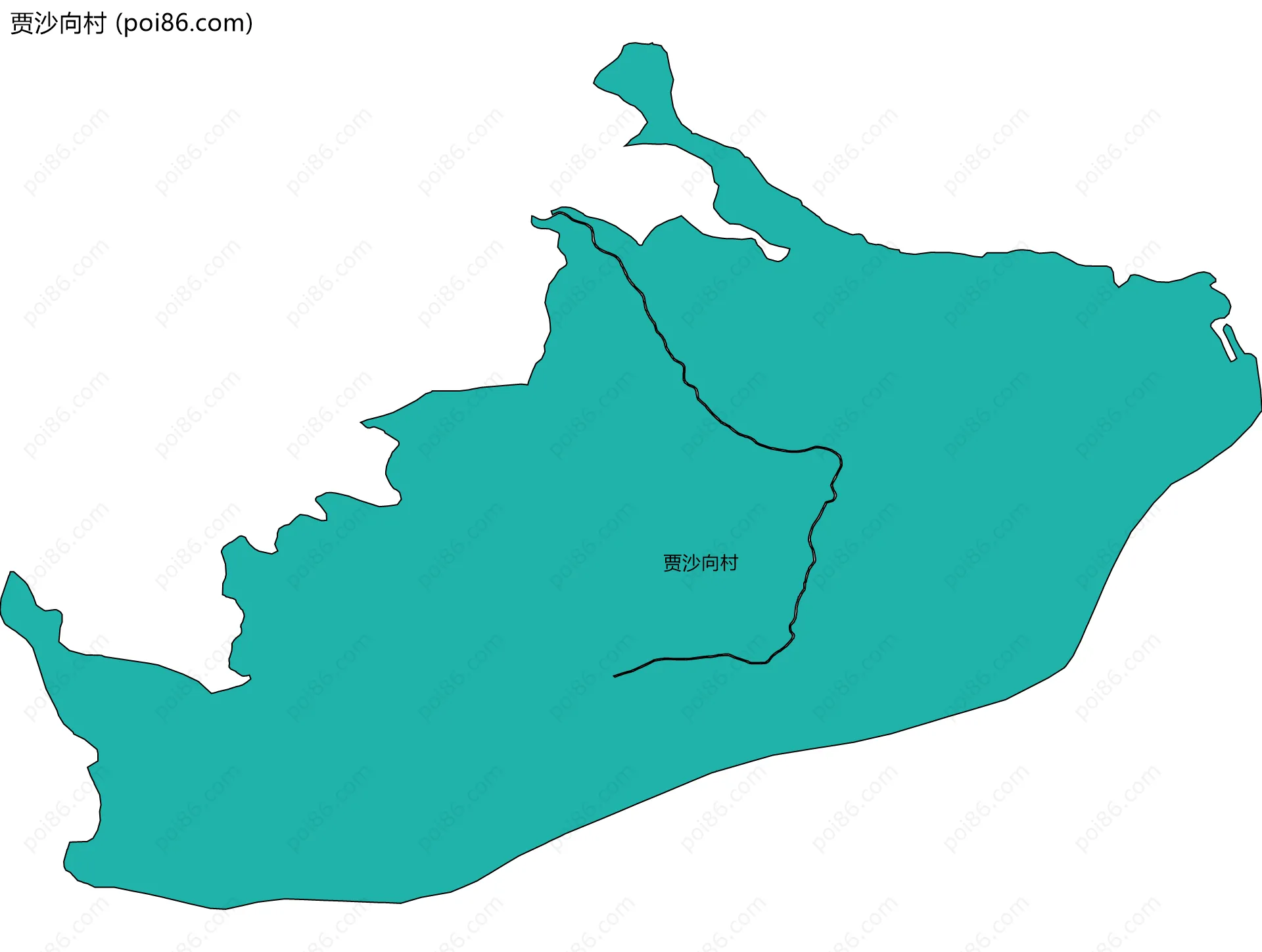 贾沙向村边界地图