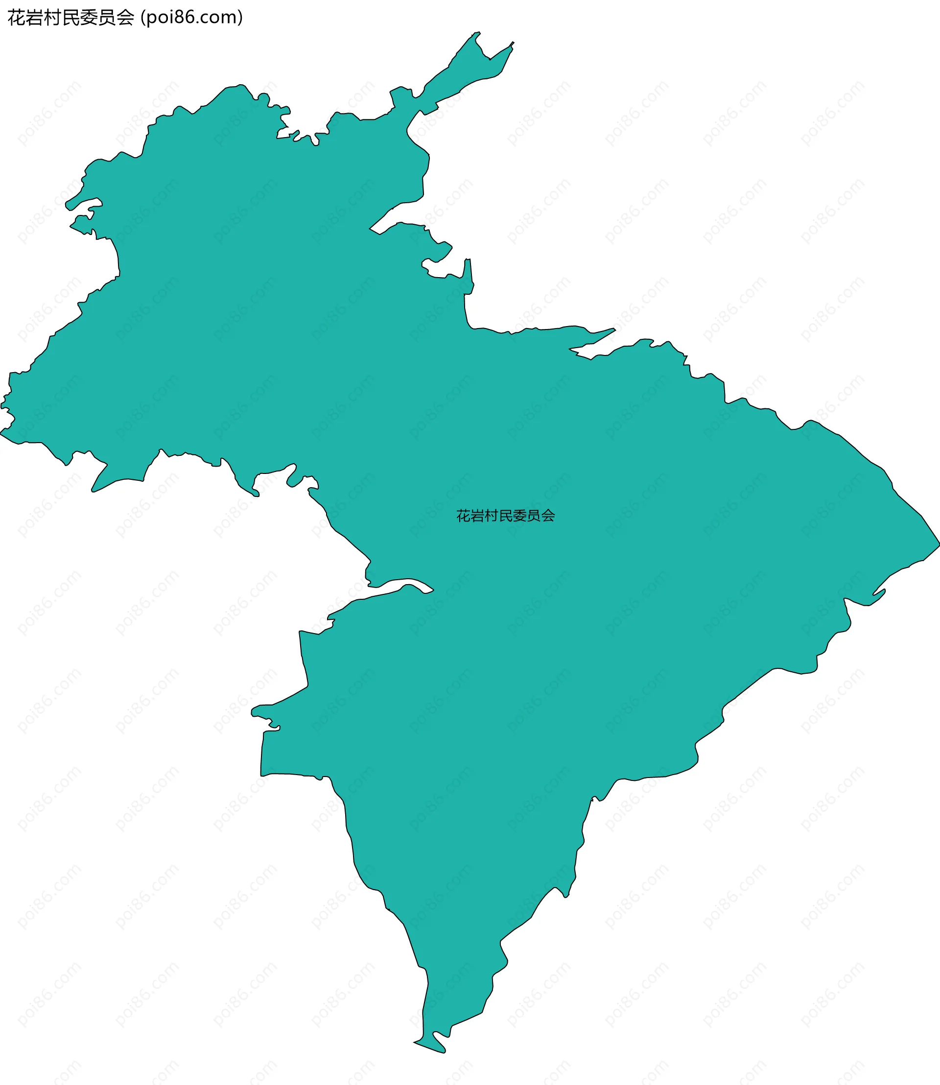 花岩村民委员会边界地图