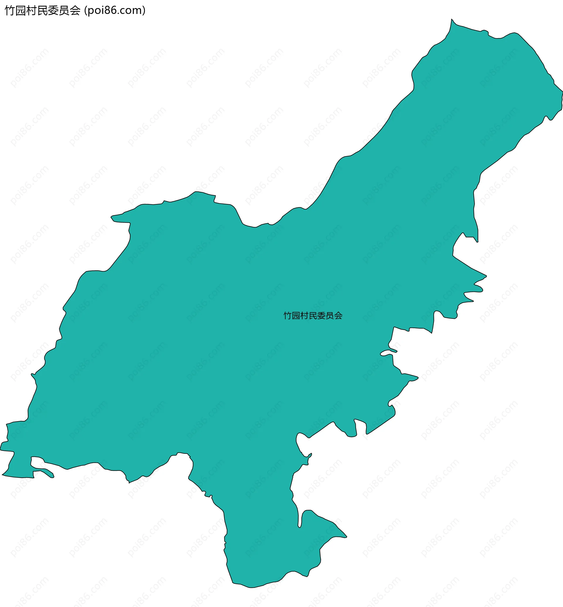 竹园村民委员会边界地图