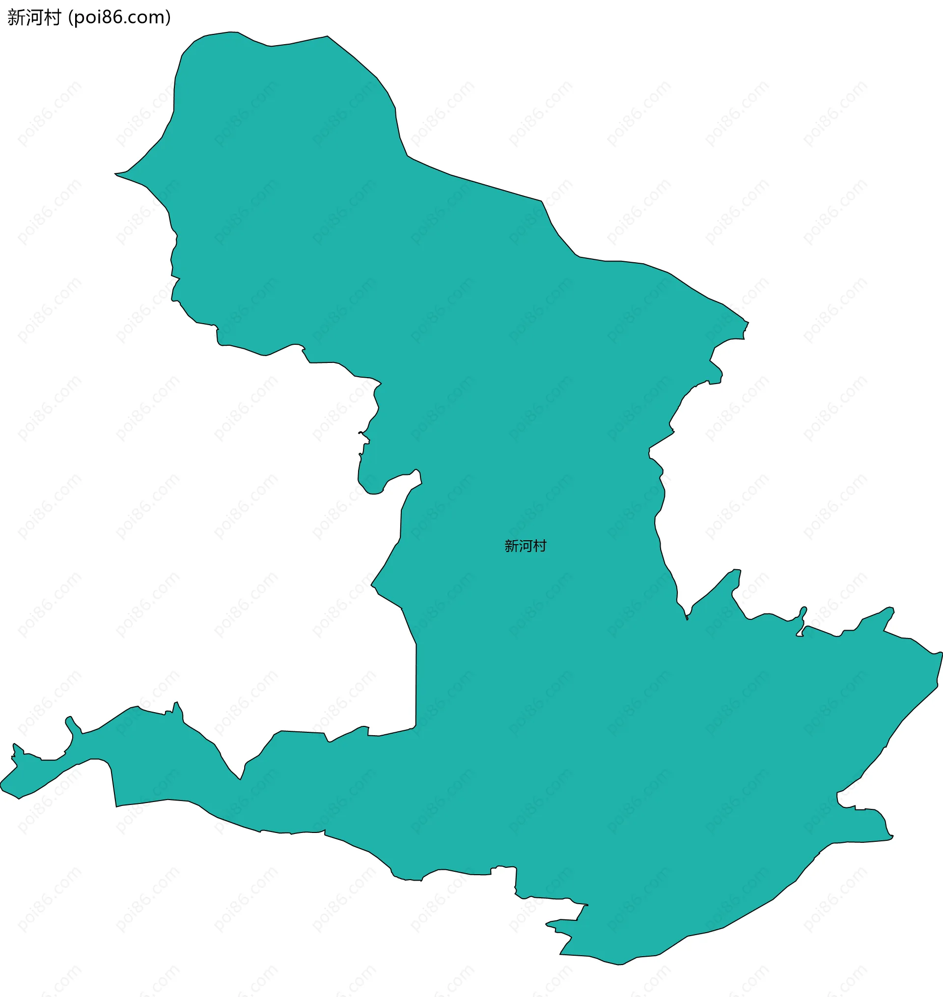 新河村边界地图