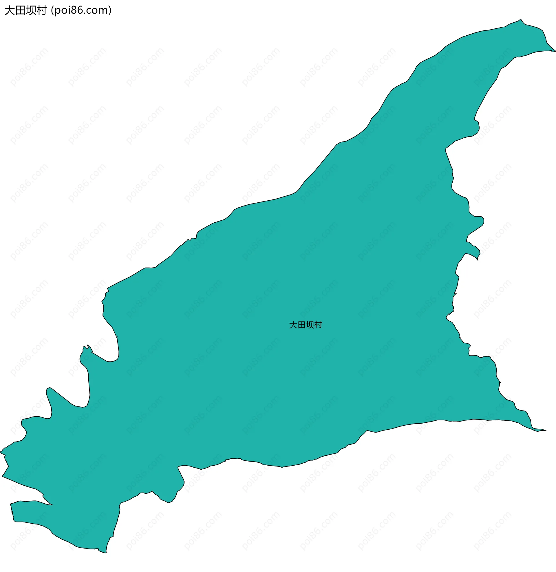 大田坝村边界地图