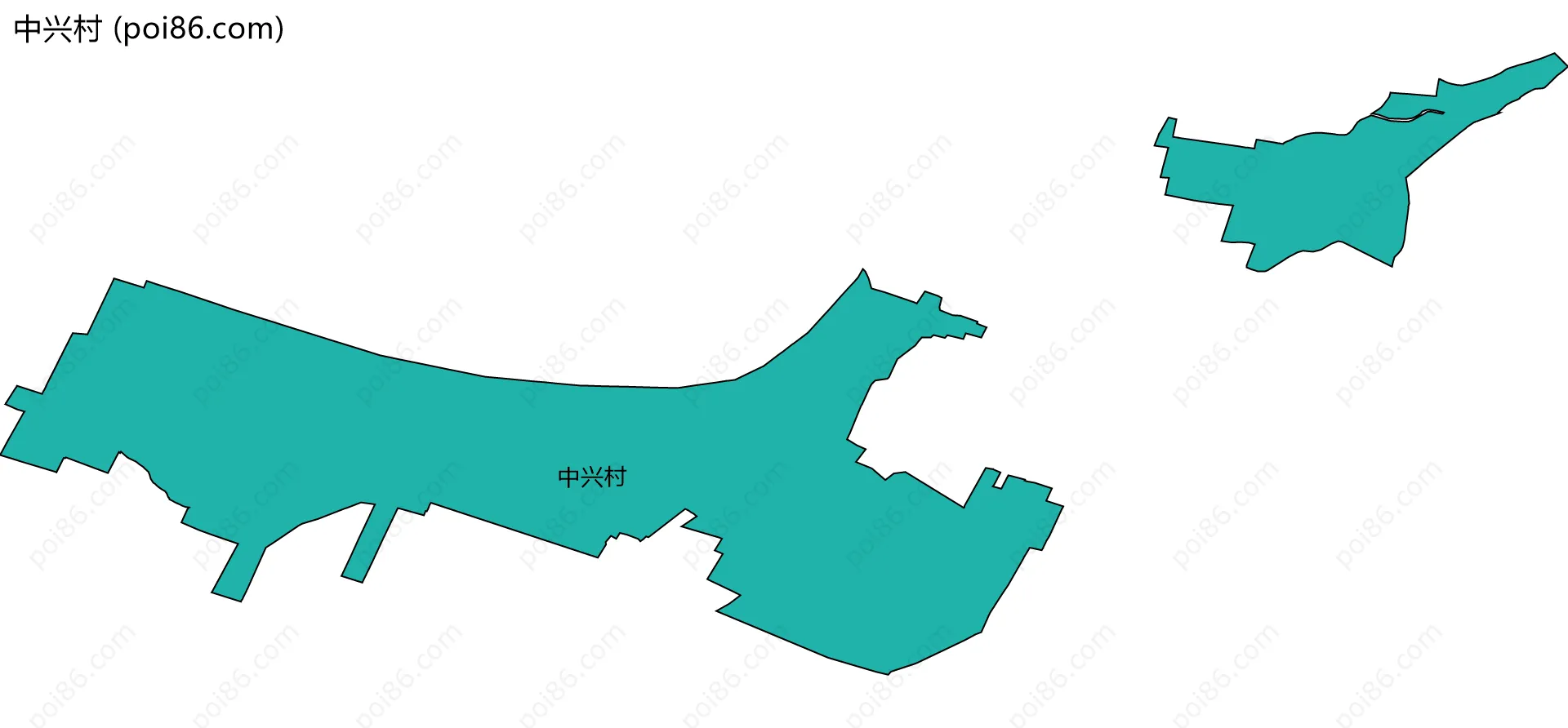 中兴村边界地图