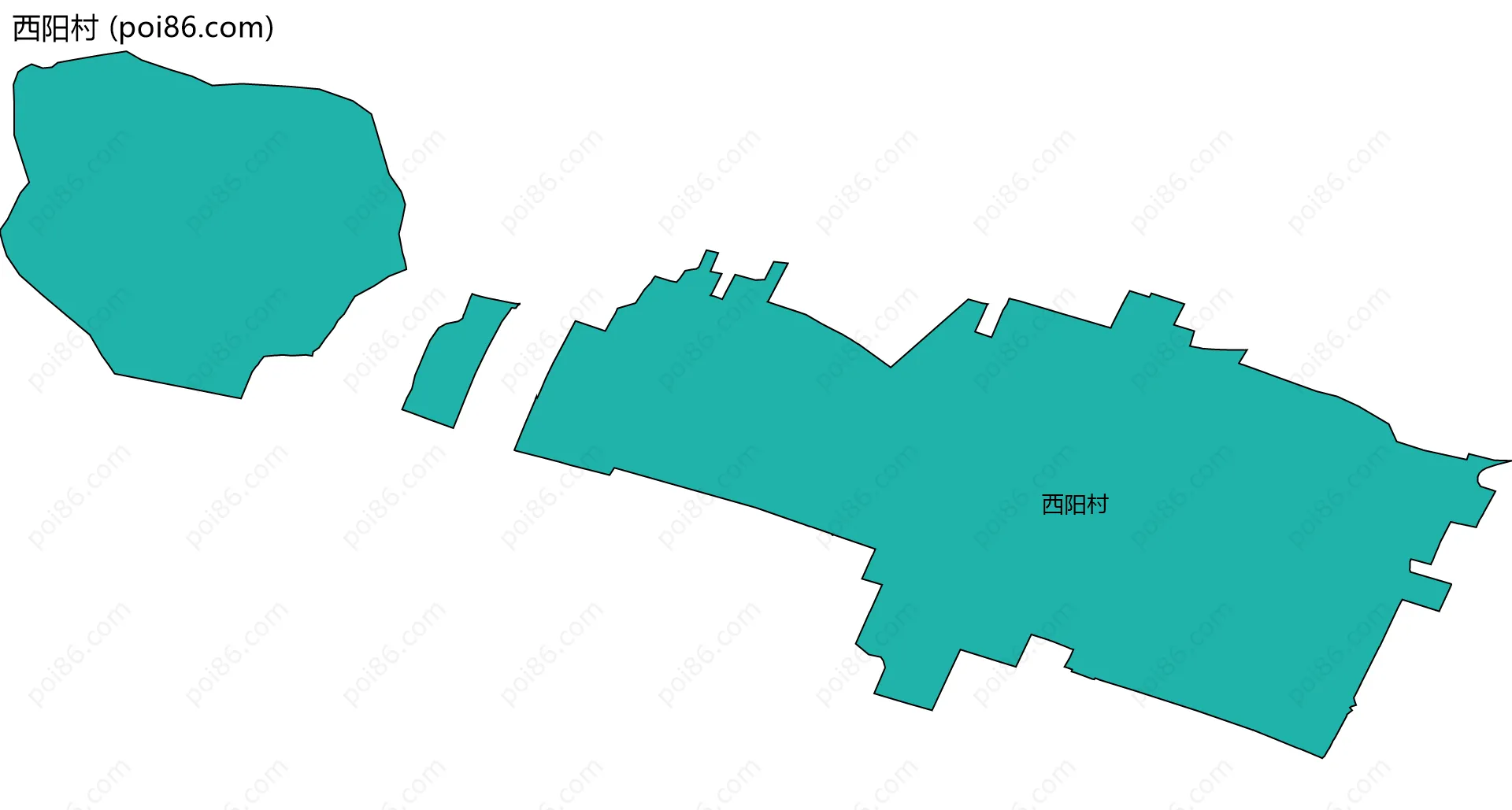西阳村边界地图