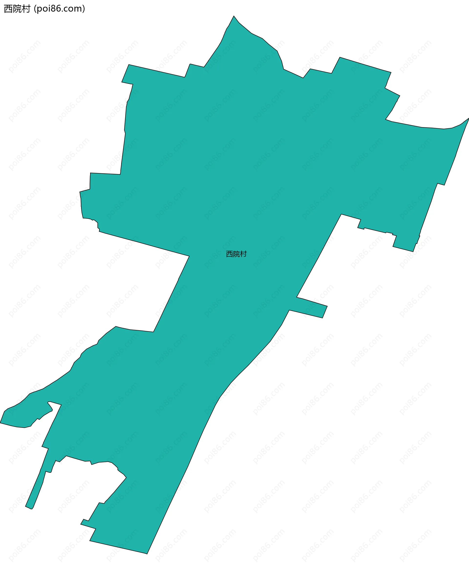 西院村边界地图