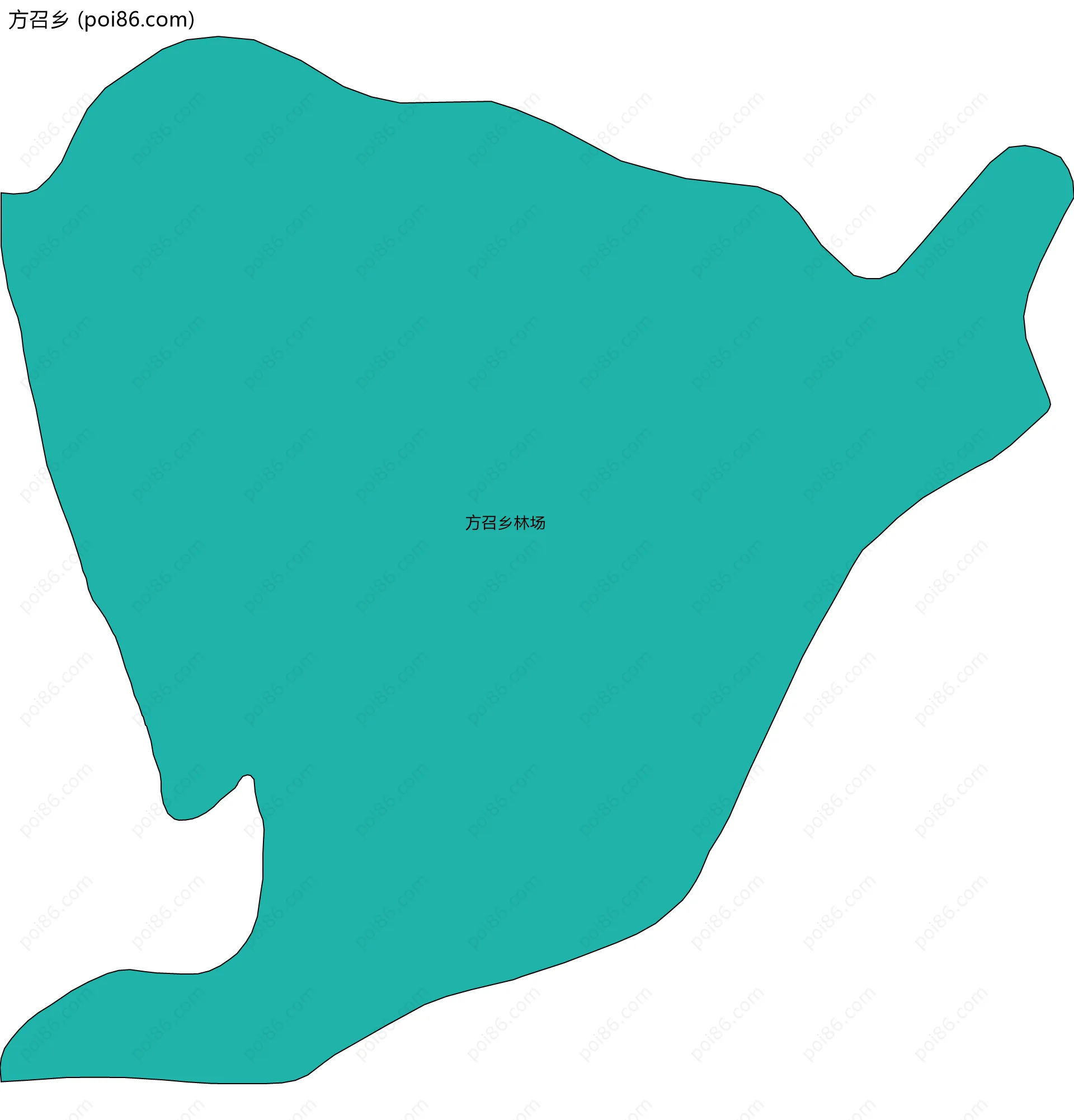 方召乡边界地图(五级行政区划)