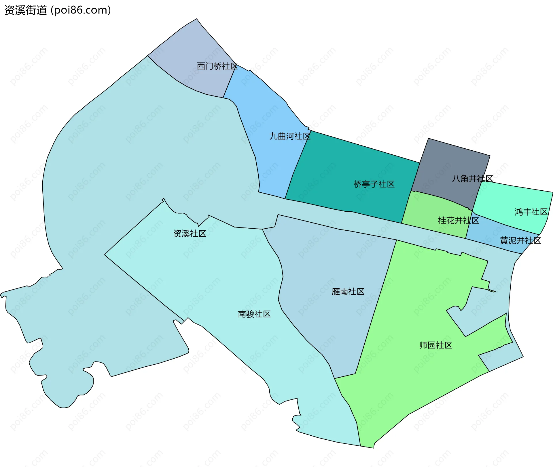 资溪街道边界地图(五级行政区划)