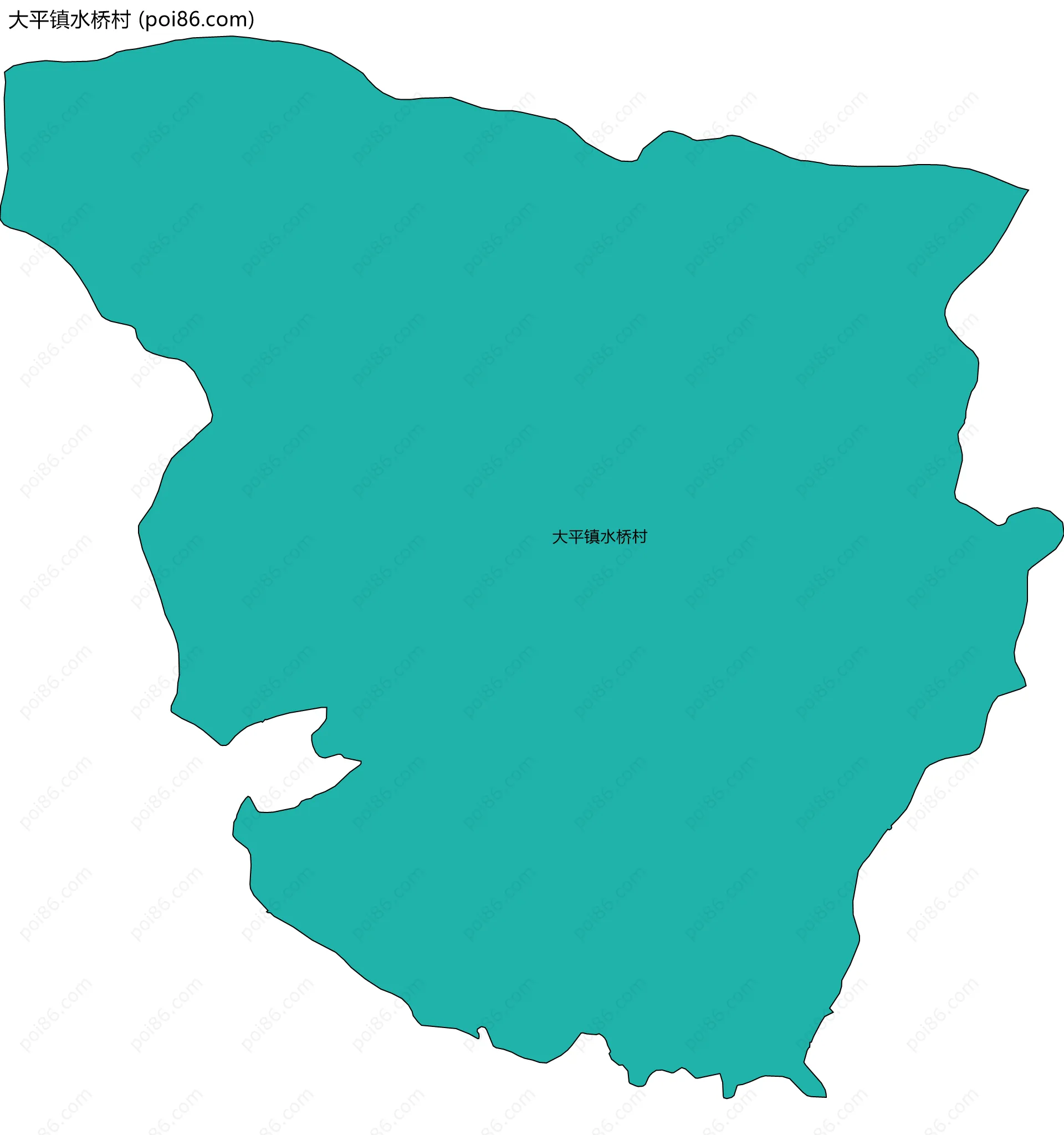 大平镇水桥村边界地图