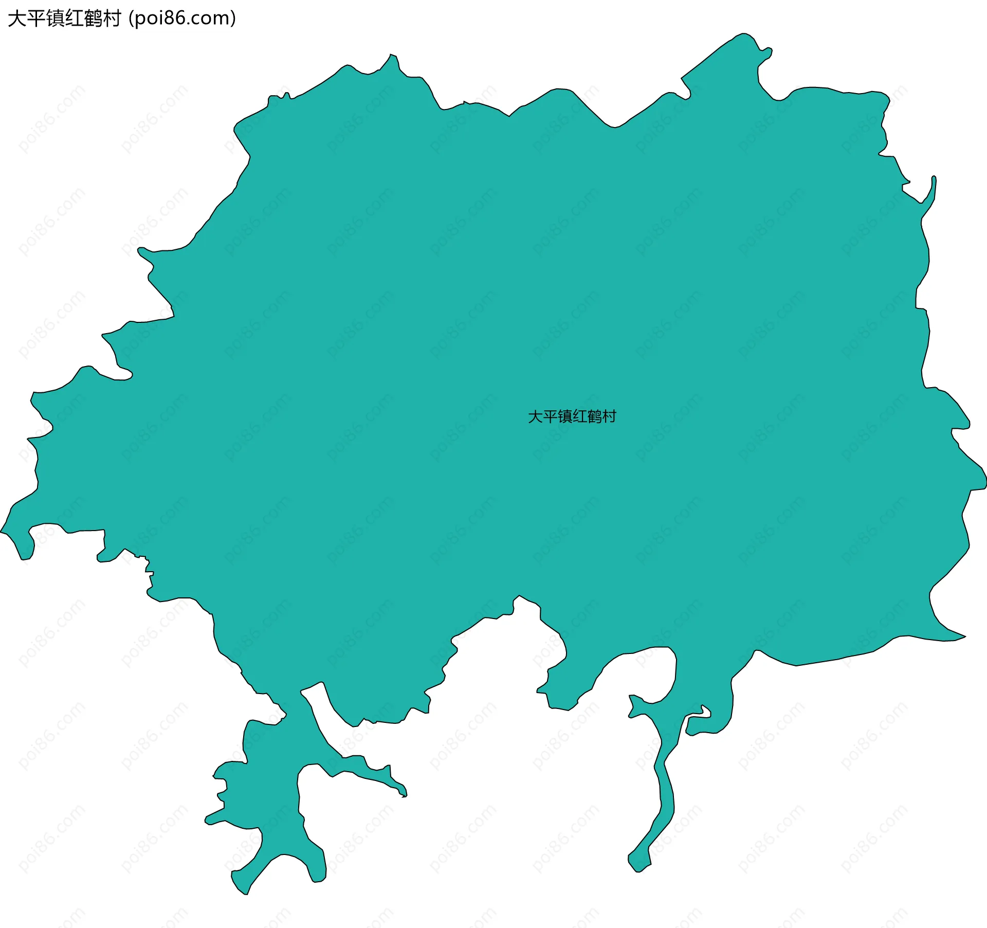 大平镇红鹤村边界地图