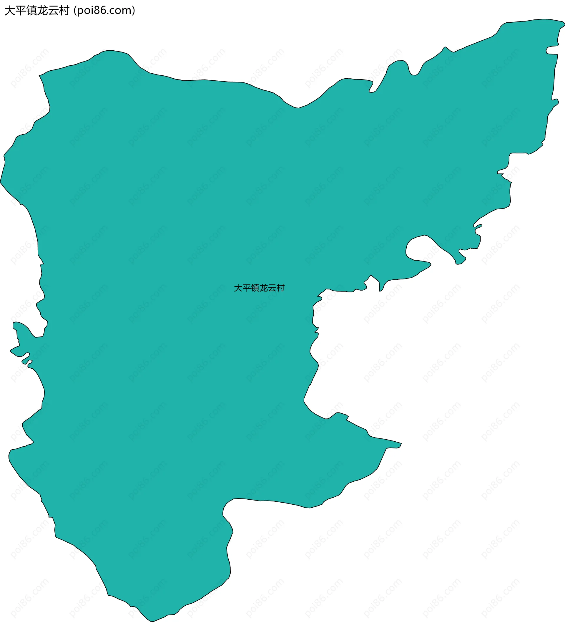 大平镇龙云村边界地图