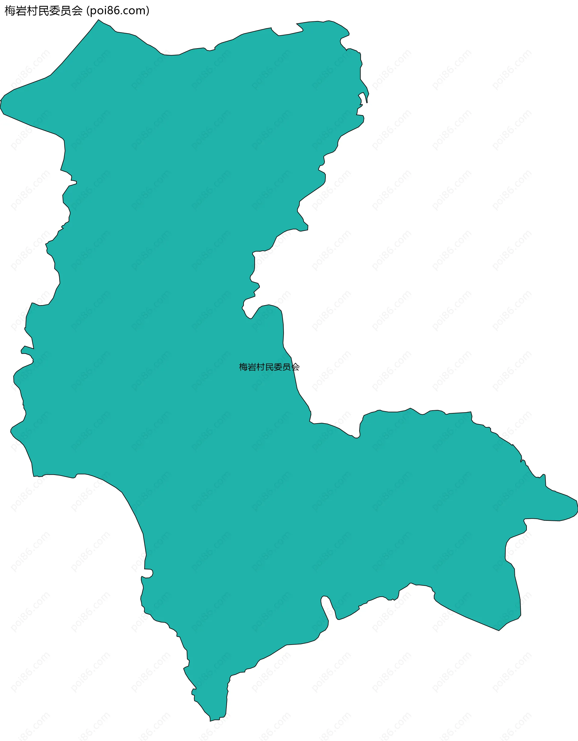 梅岩村民委员会边界地图