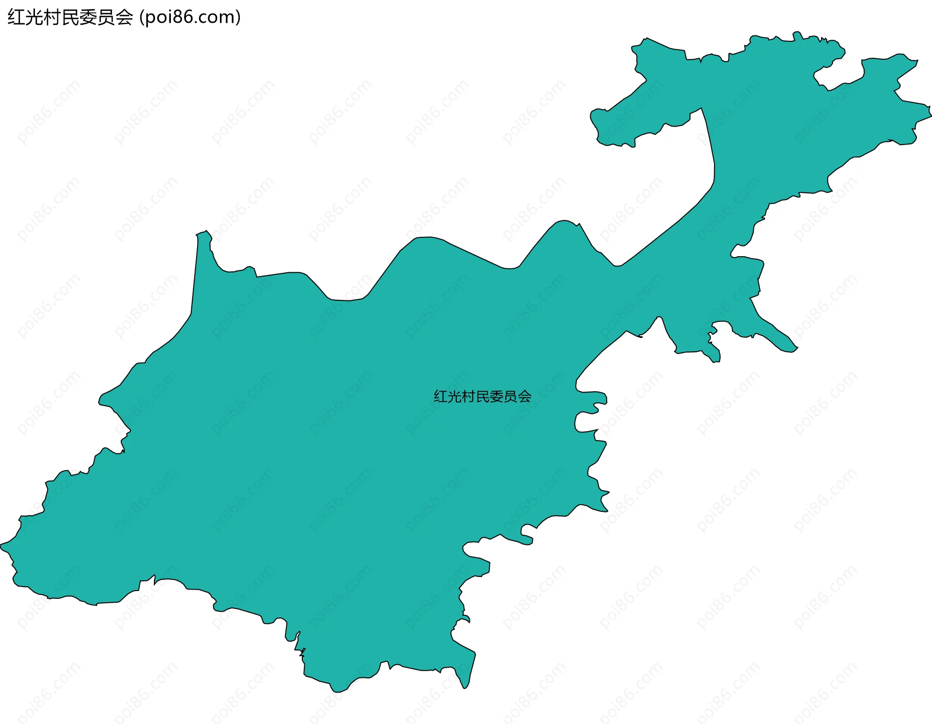 红光村民委员会边界地图