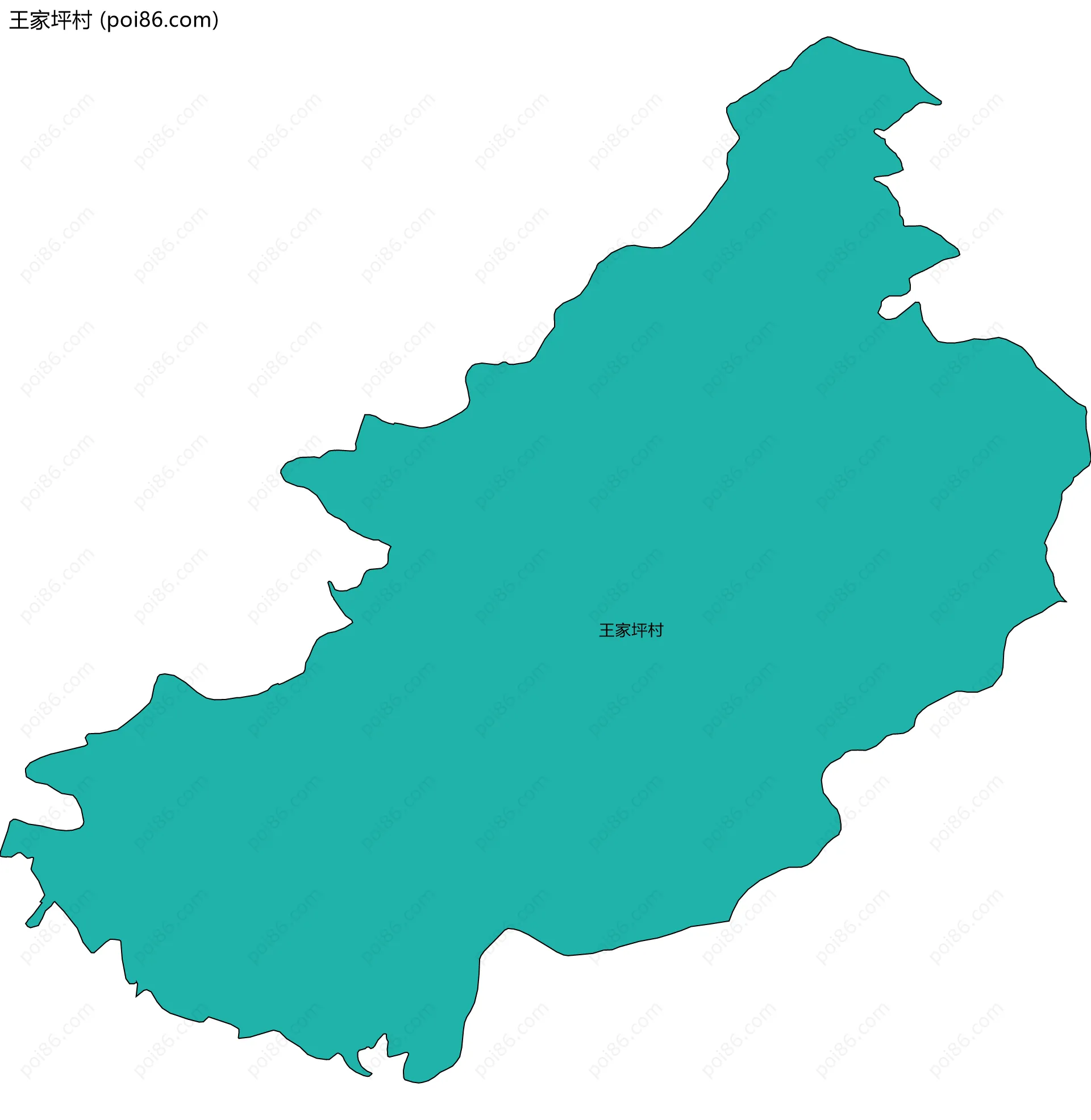 王家坪村边界地图