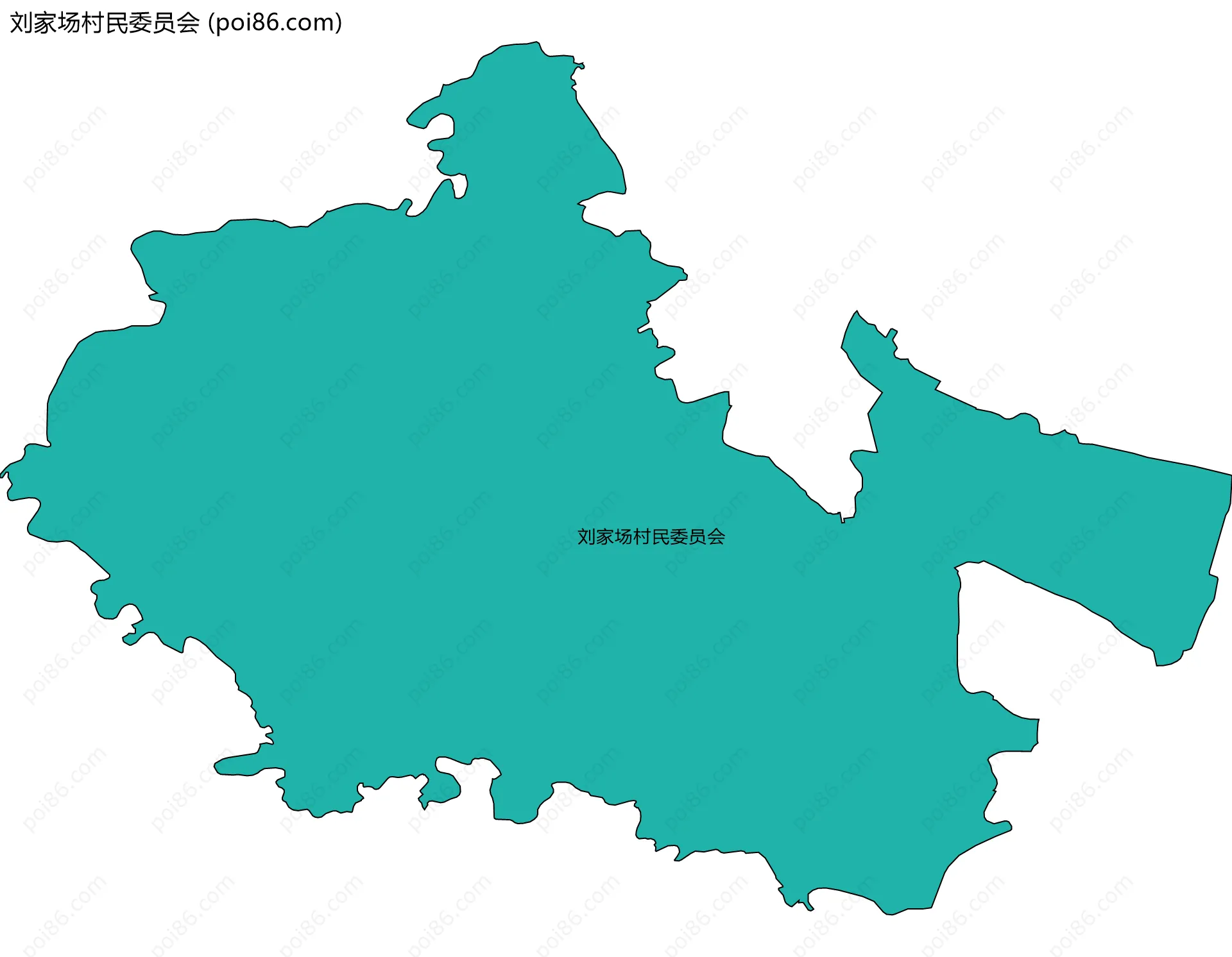 刘家场村民委员会边界地图