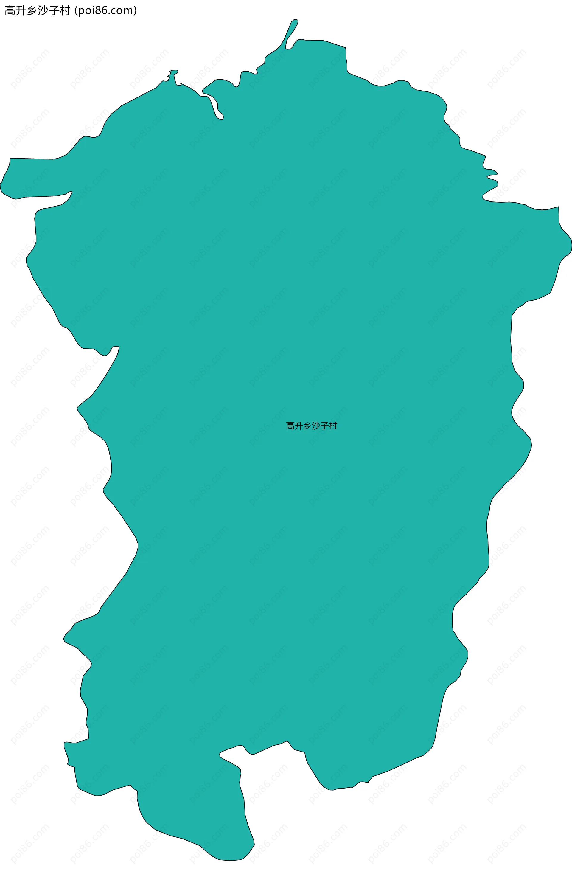 高升乡沙子村边界地图