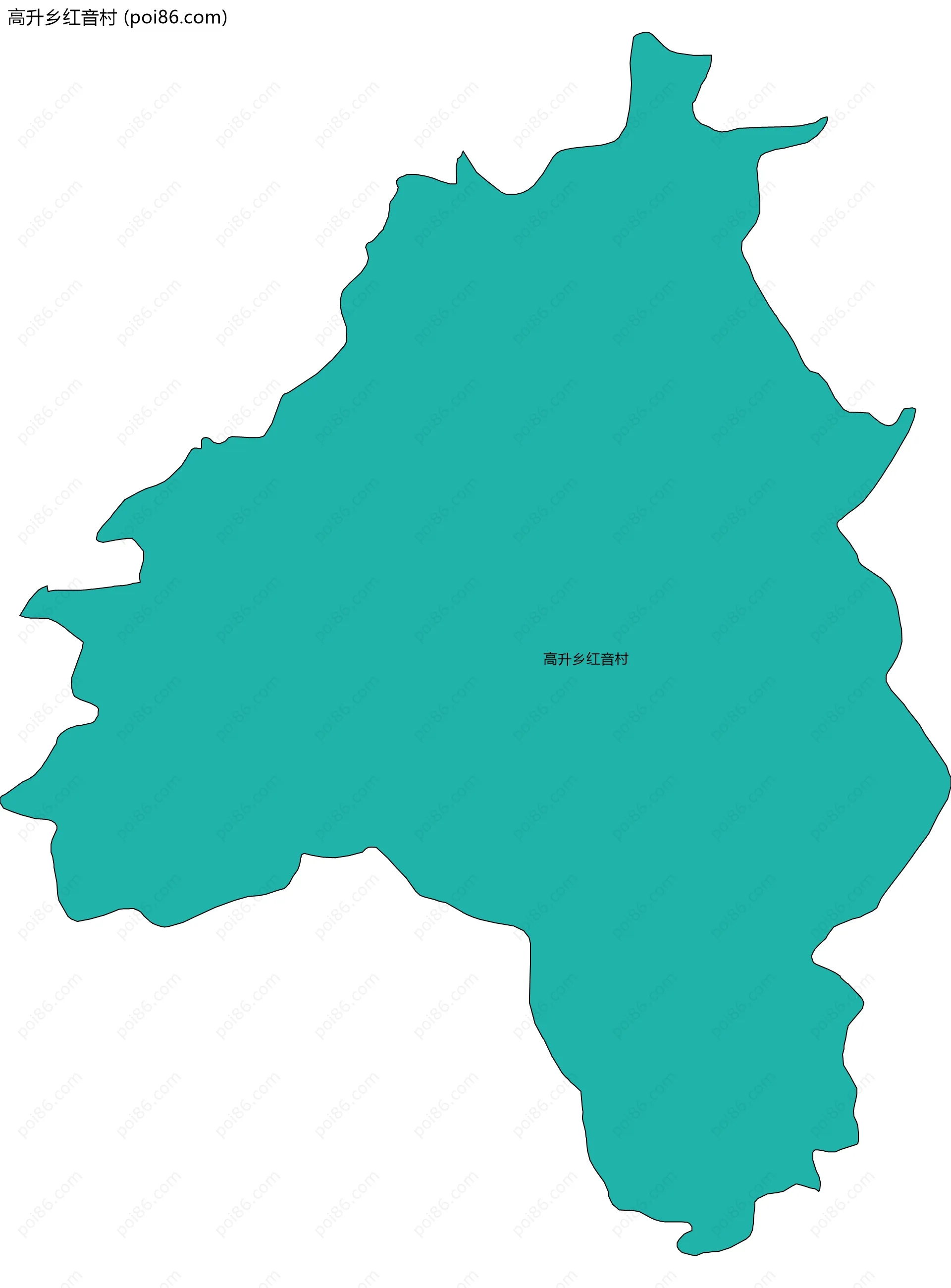 高升乡红音村边界地图