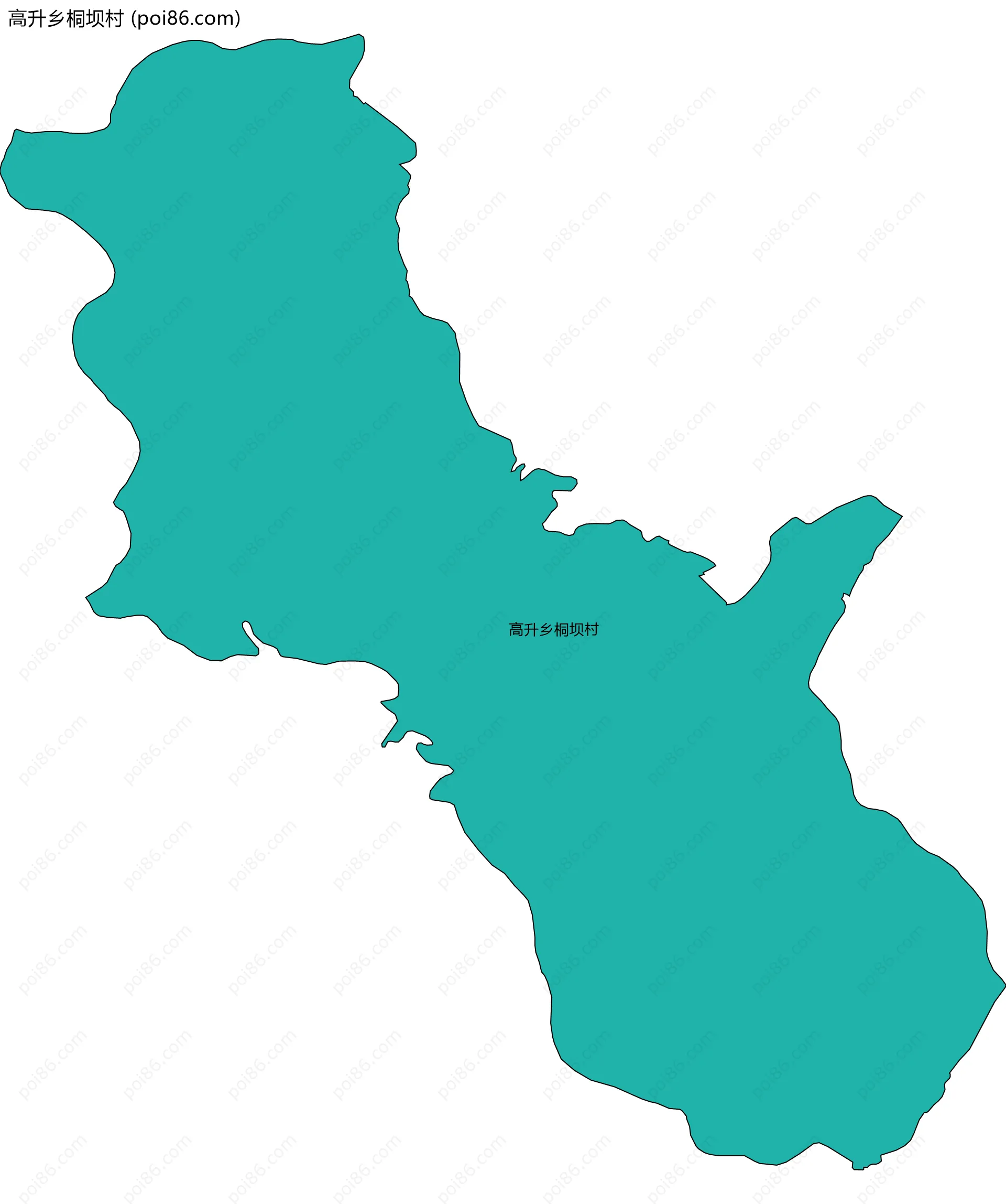 高升乡桐坝村边界地图