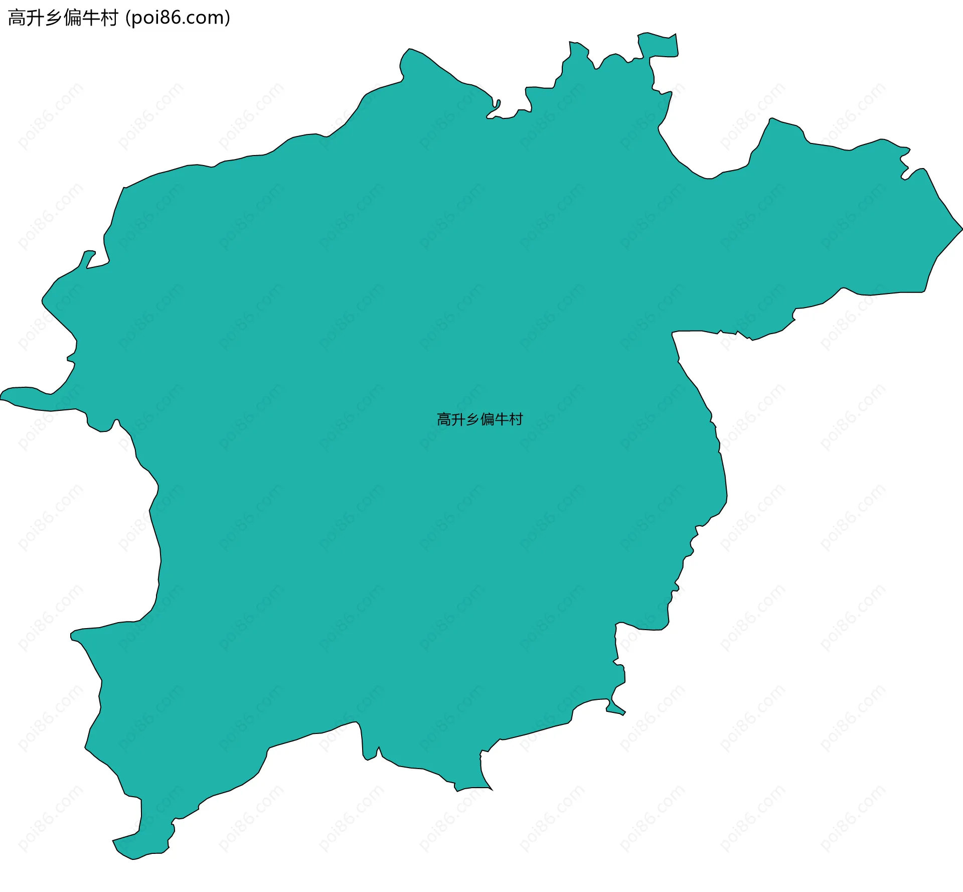 高升乡偏牛村边界地图