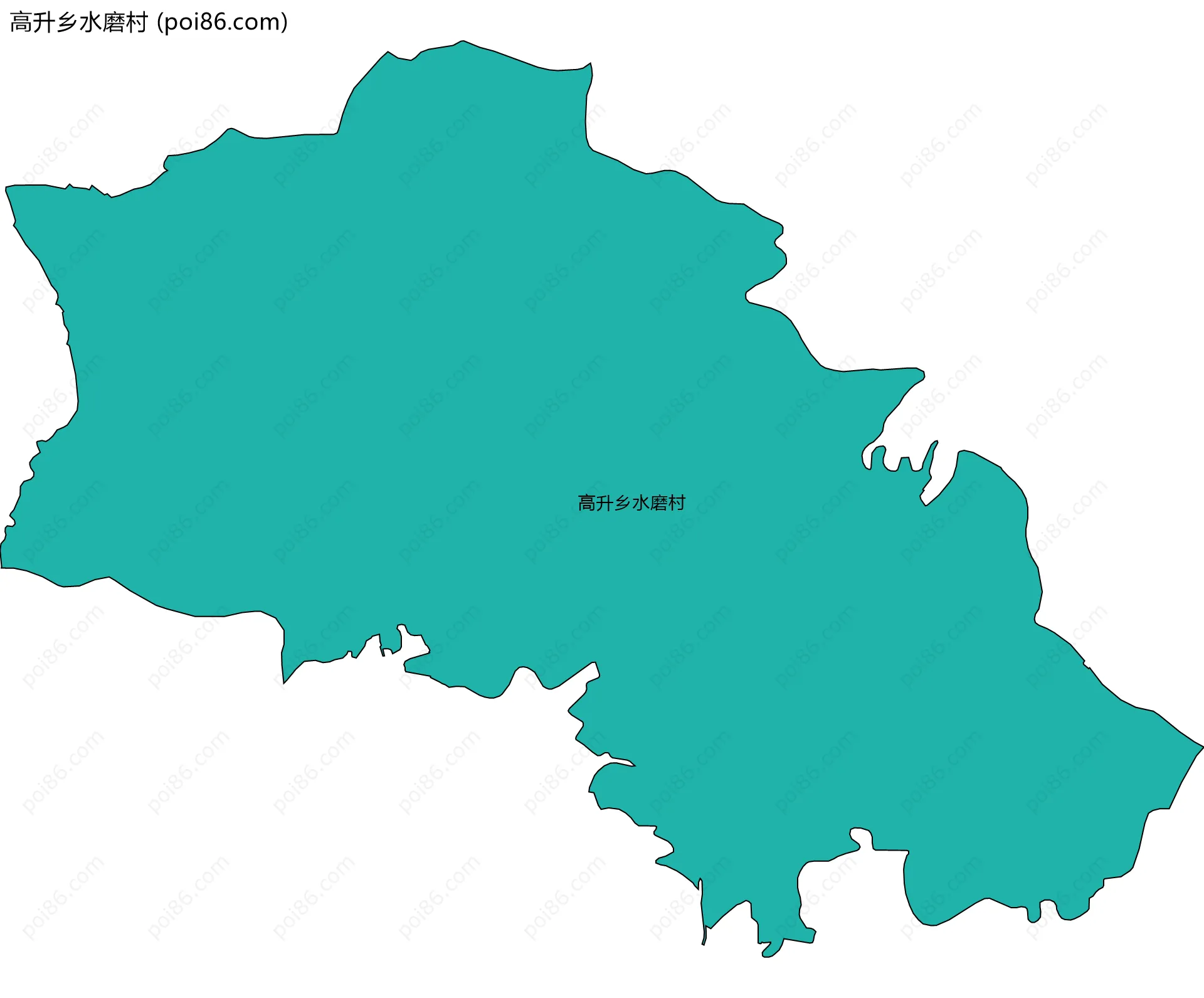 高升乡水磨村边界地图