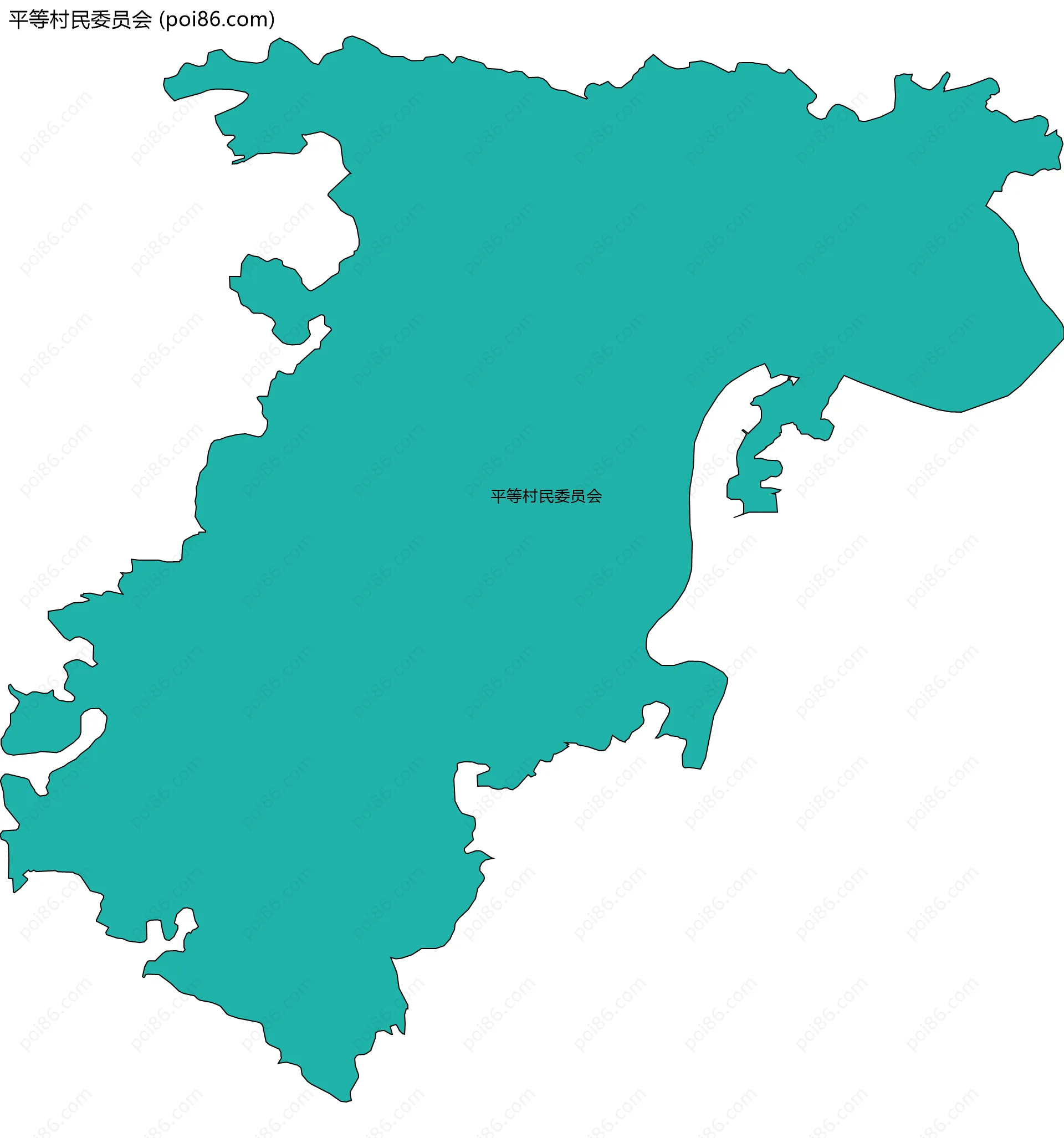 平等村民委员会边界地图