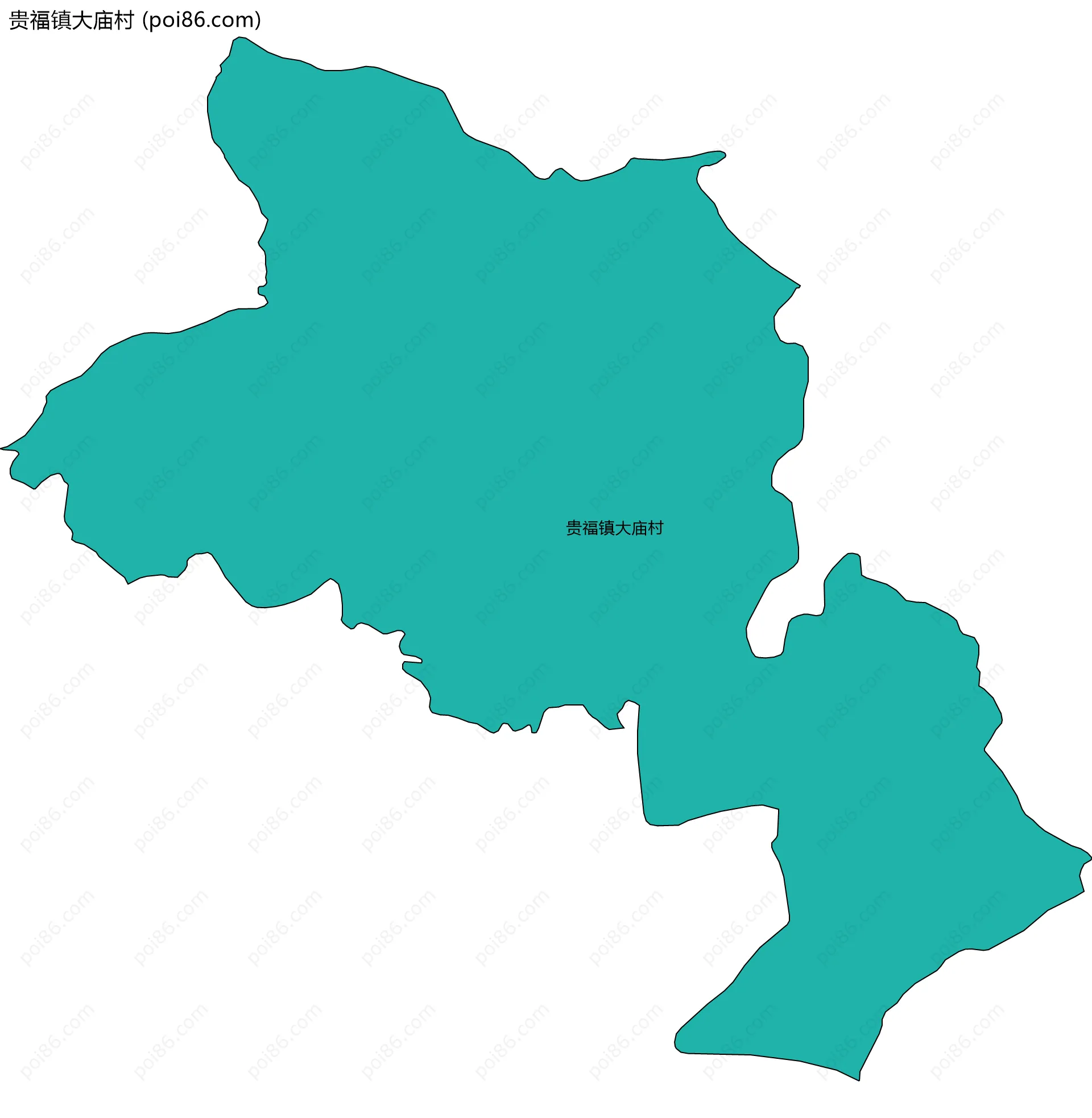 贵福镇大庙村边界地图