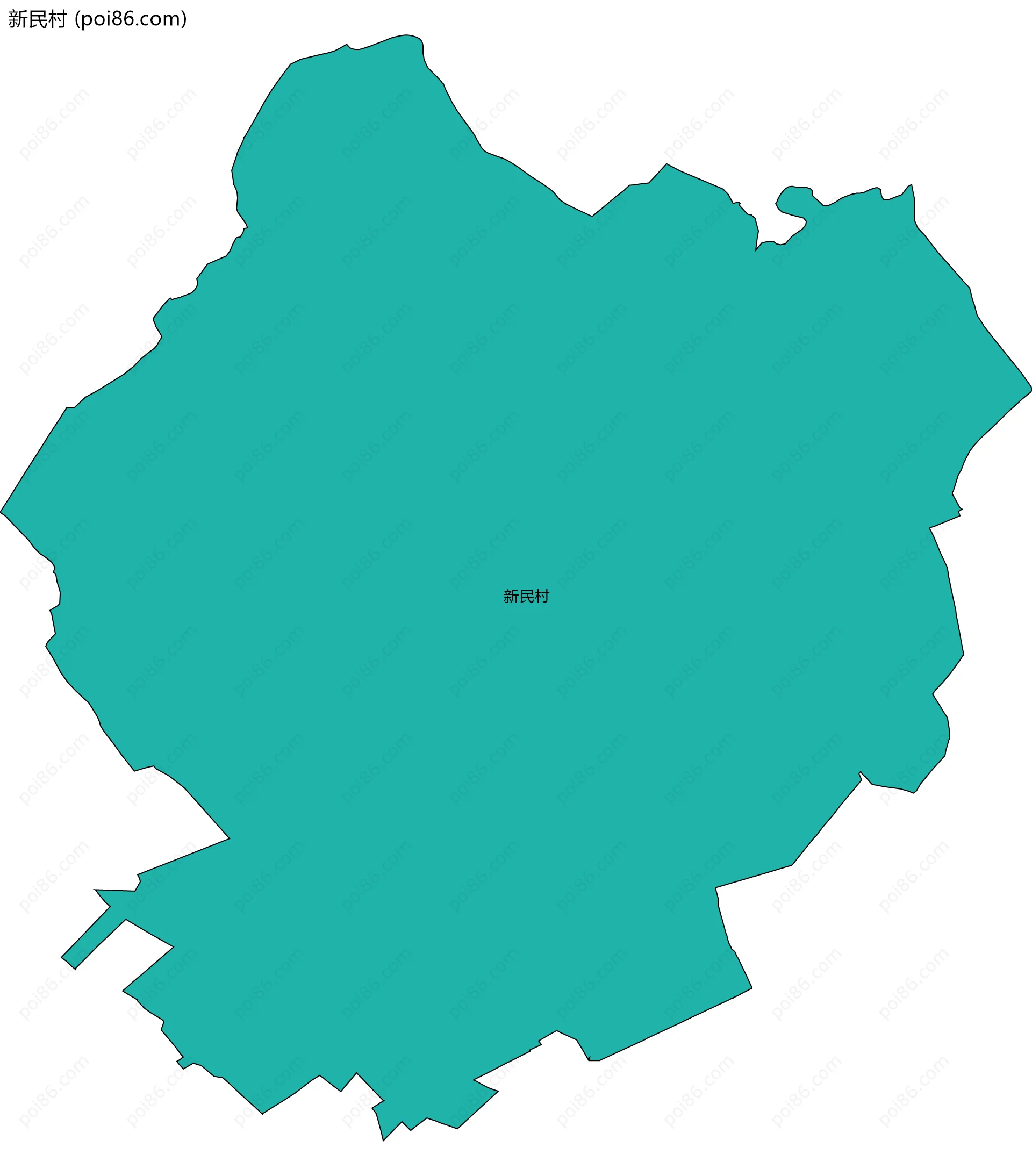 新民村边界地图