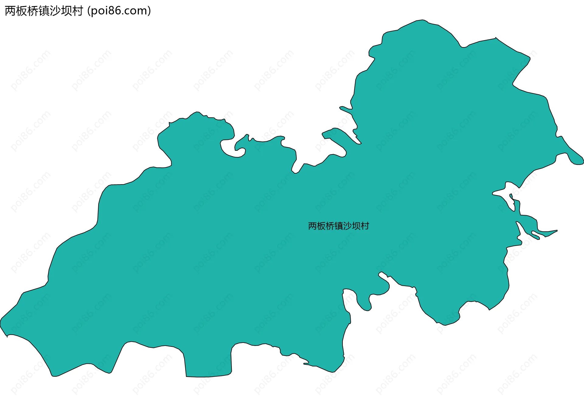 两板桥镇沙坝村边界地图