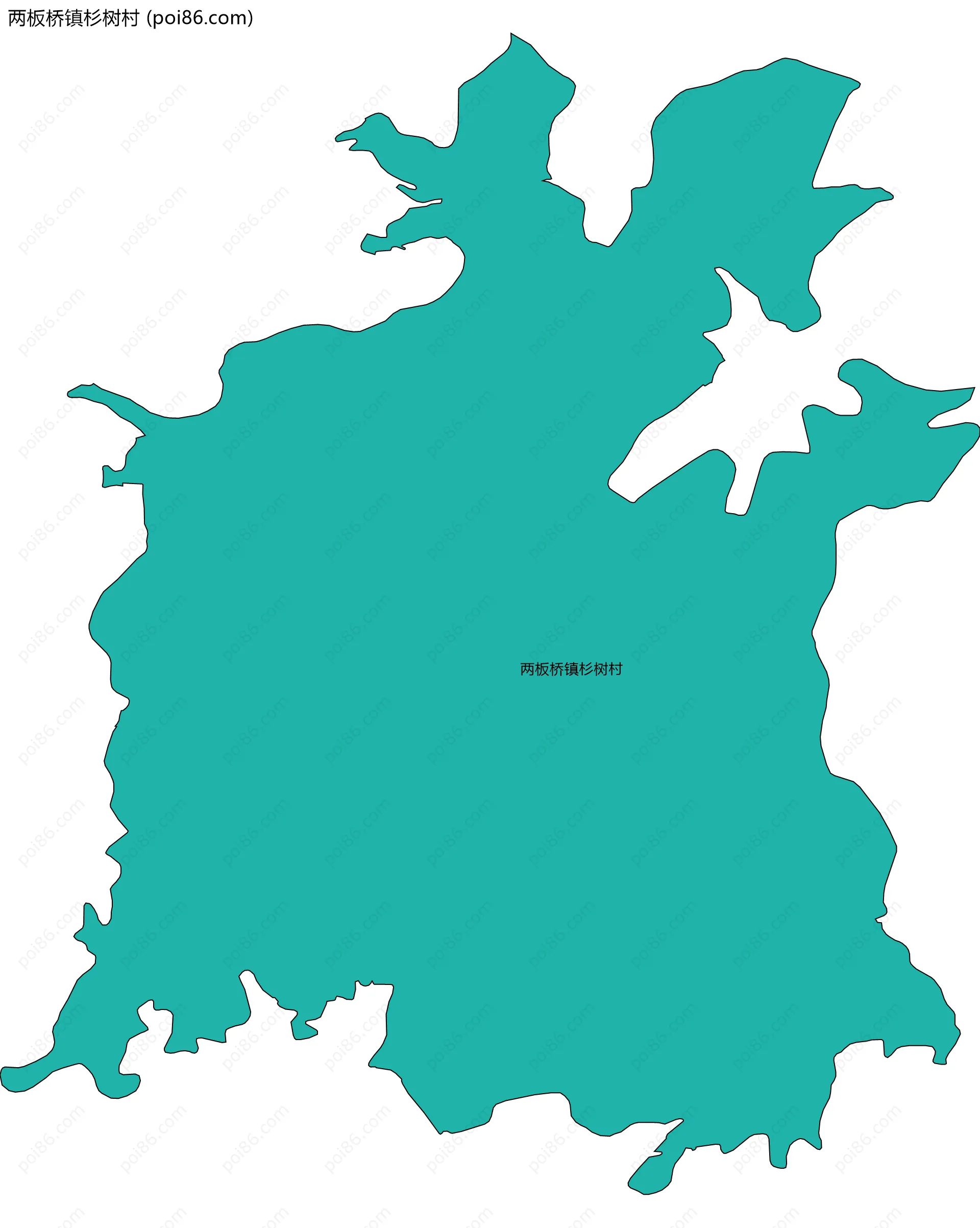两板桥镇杉树村边界地图