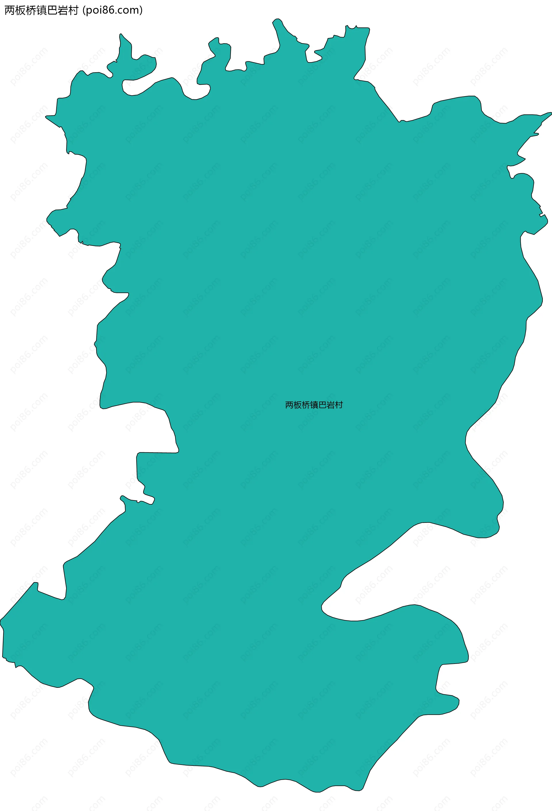 两板桥镇巴岩村边界地图