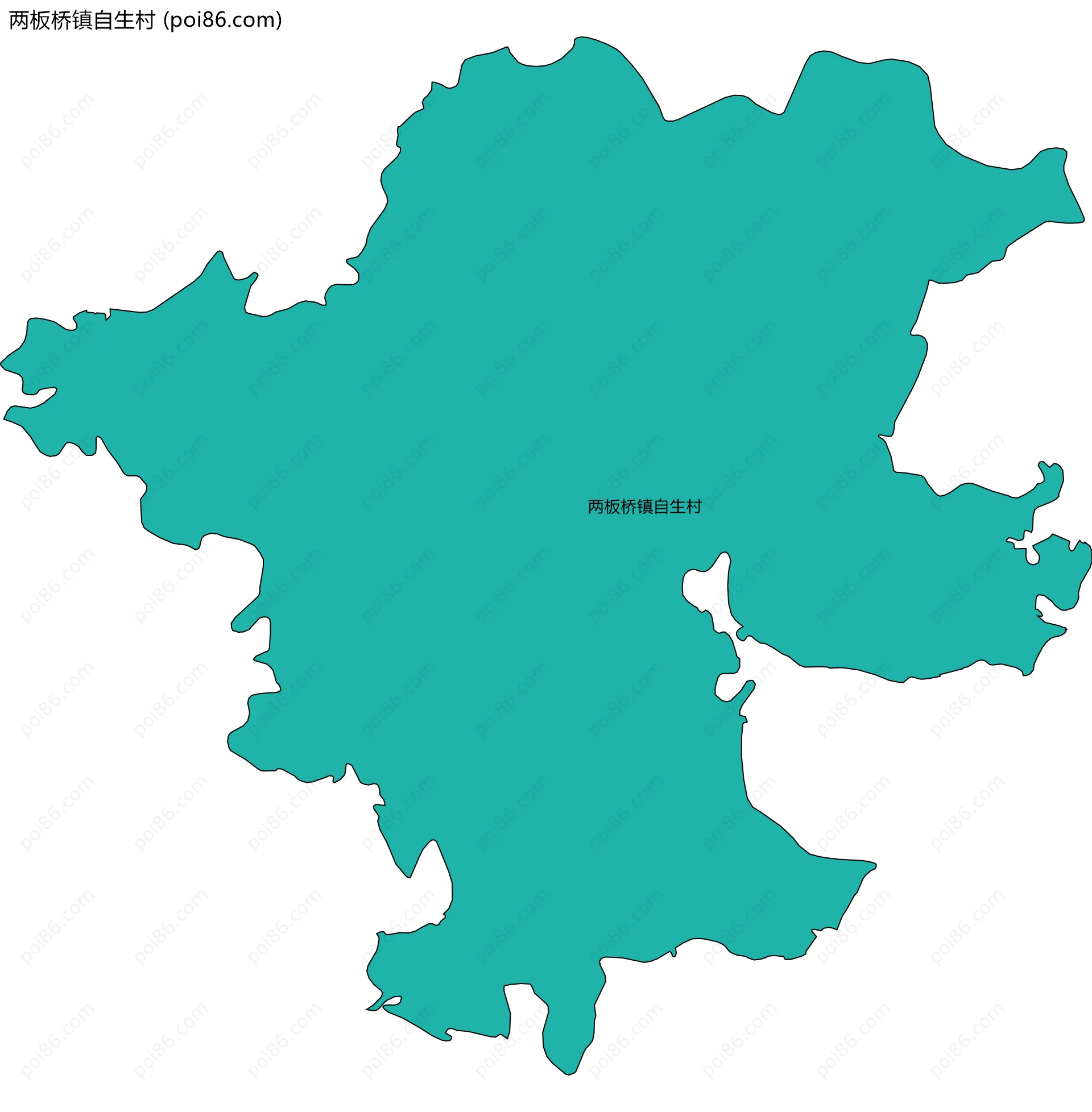 两板桥镇自生村边界地图