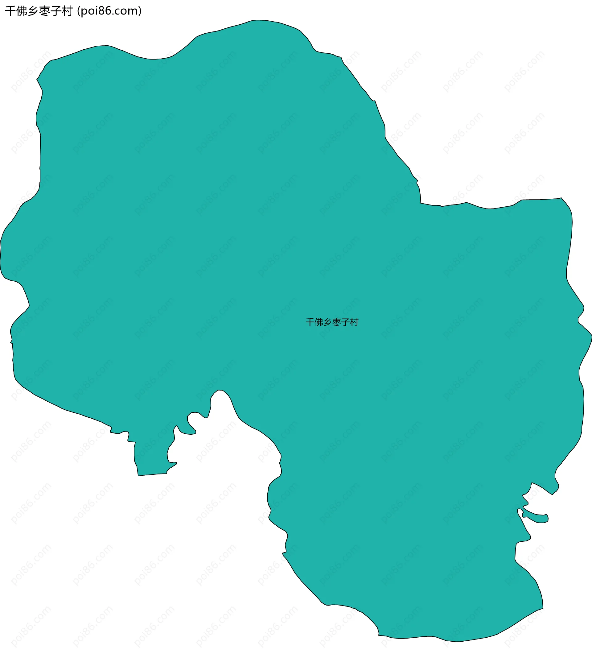 千佛乡枣子村边界地图