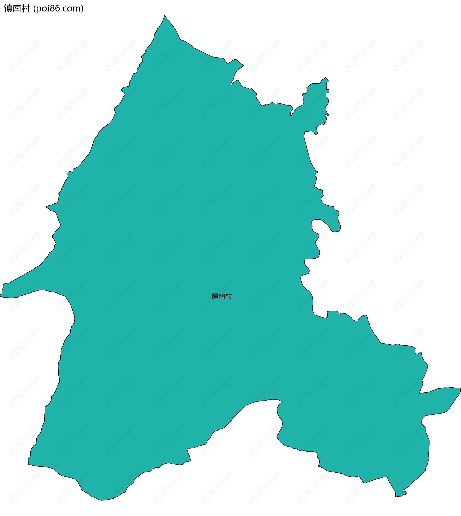 镇南村边界地图