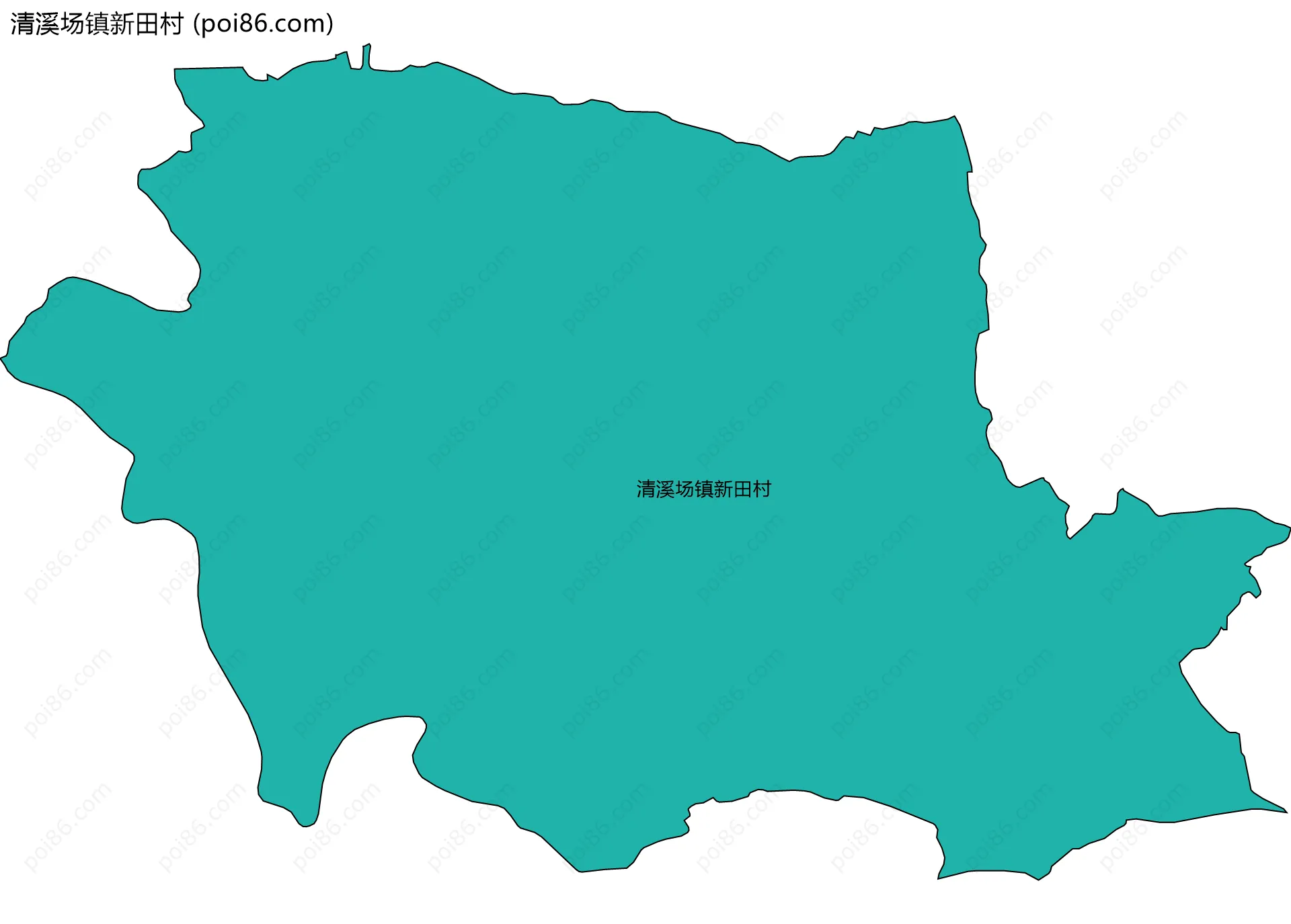 清溪场镇新田村边界地图