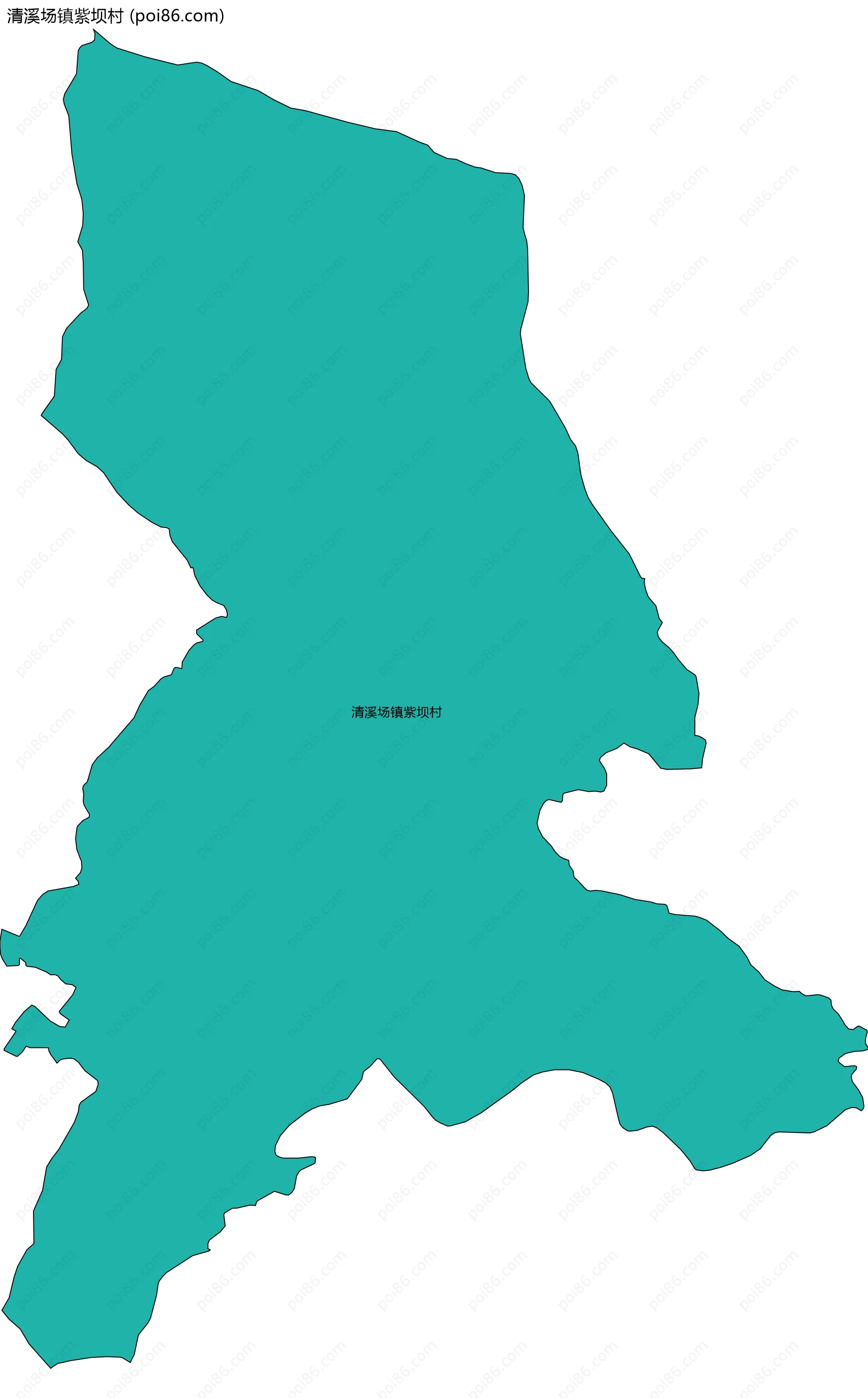 清溪场镇紫坝村边界地图