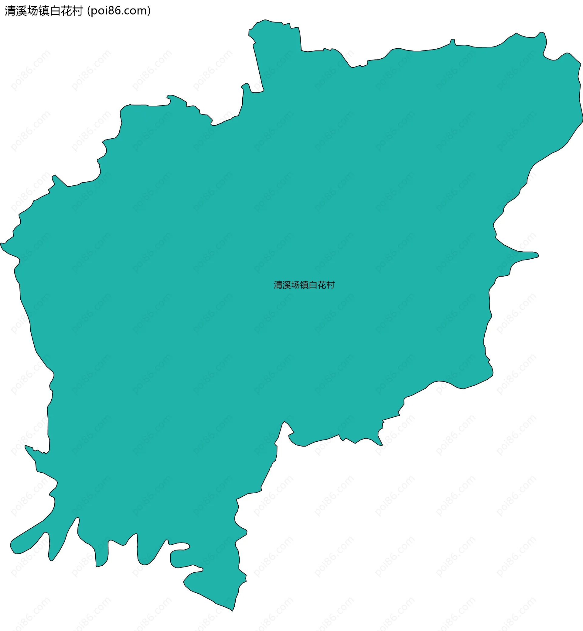 清溪场镇白花村边界地图