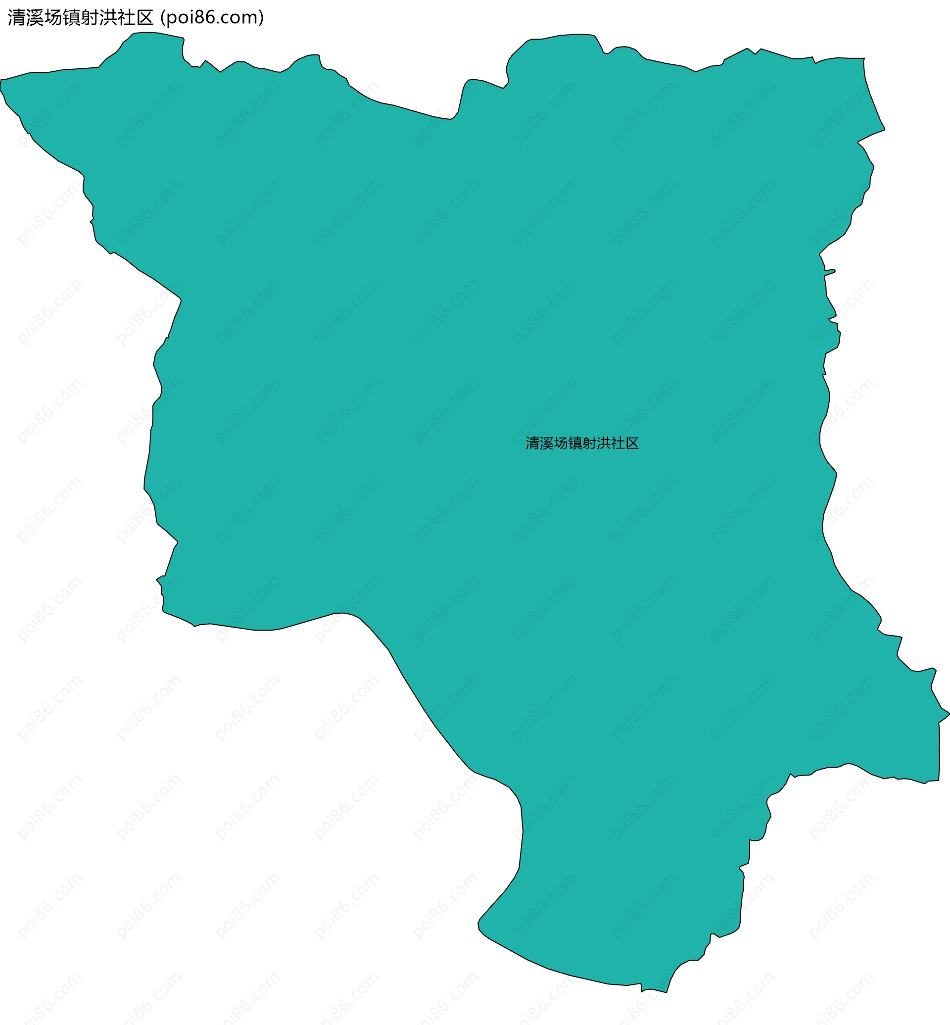清溪场镇射洪社区边界地图