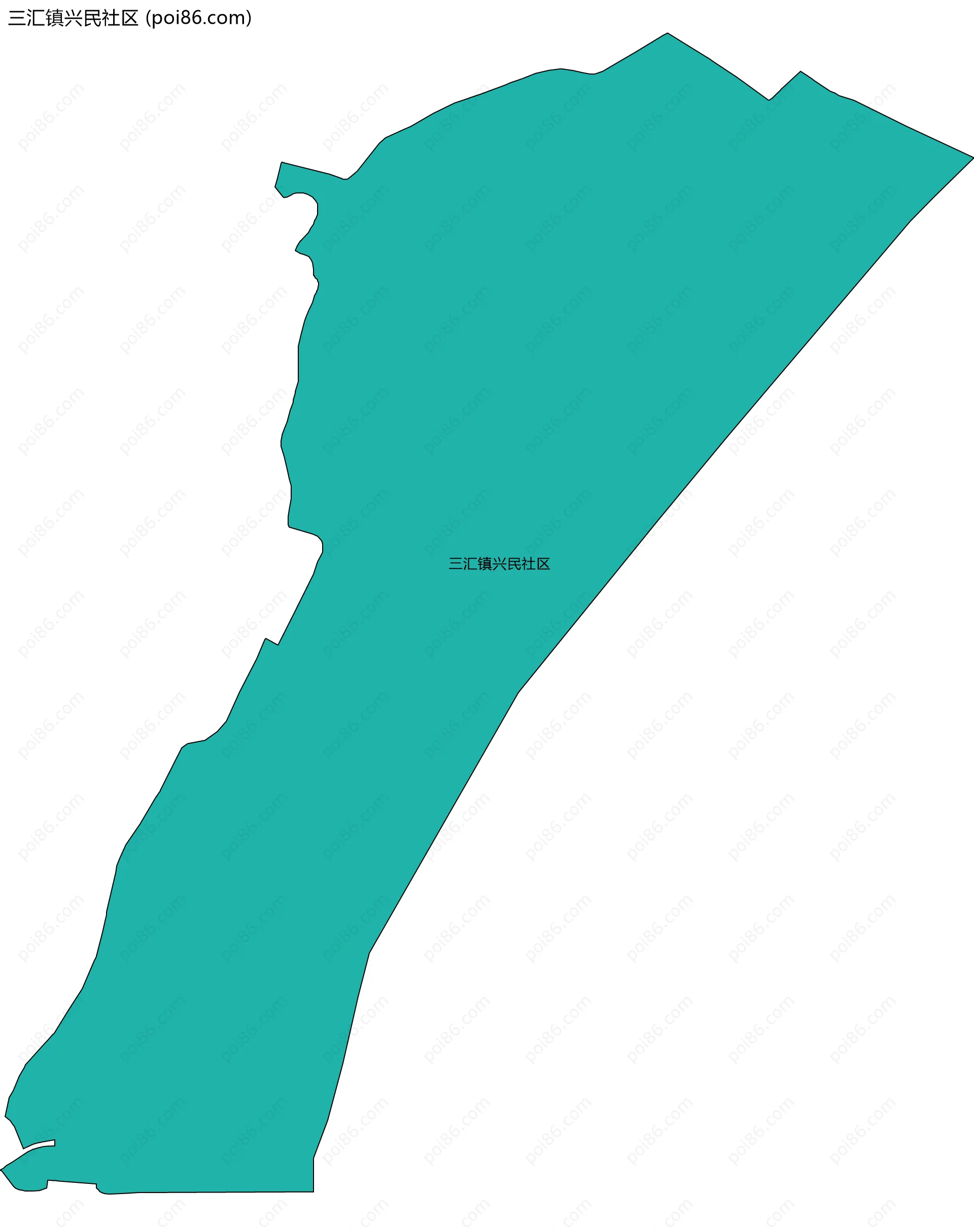 三汇镇兴民社区边界地图