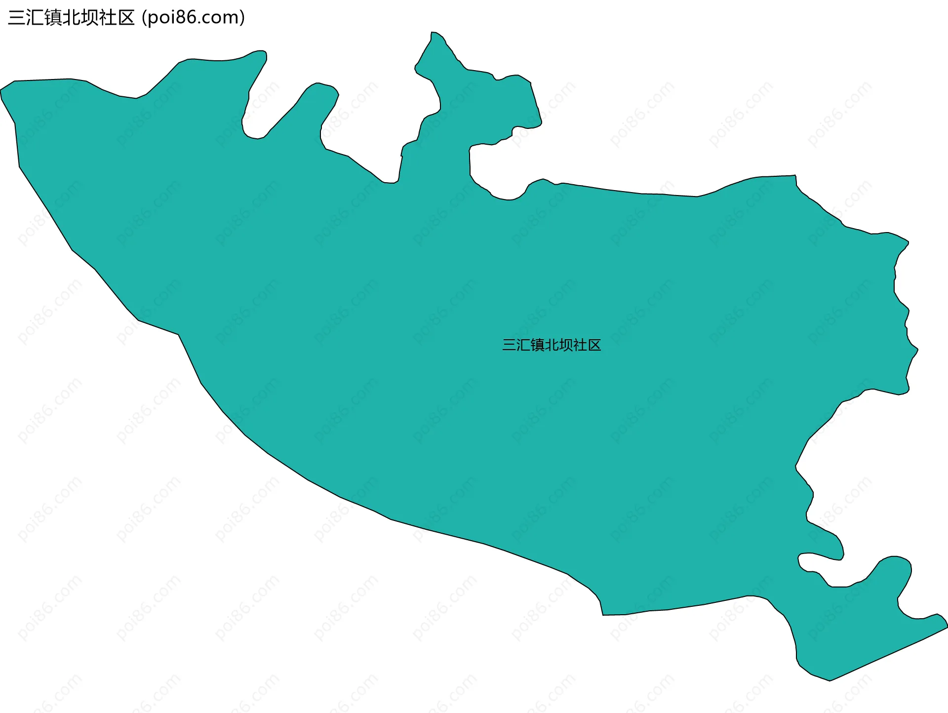 三汇镇北坝社区边界地图