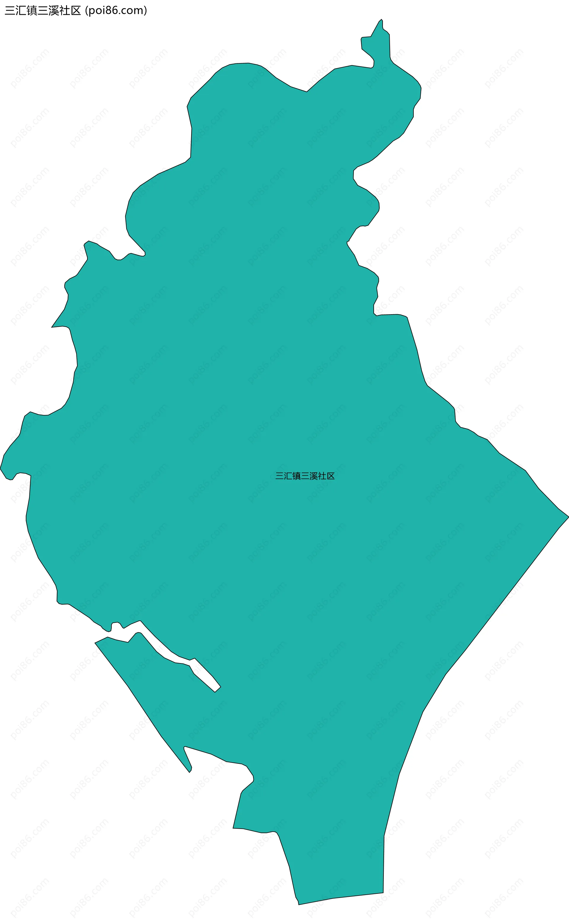 三汇镇三溪社区边界地图