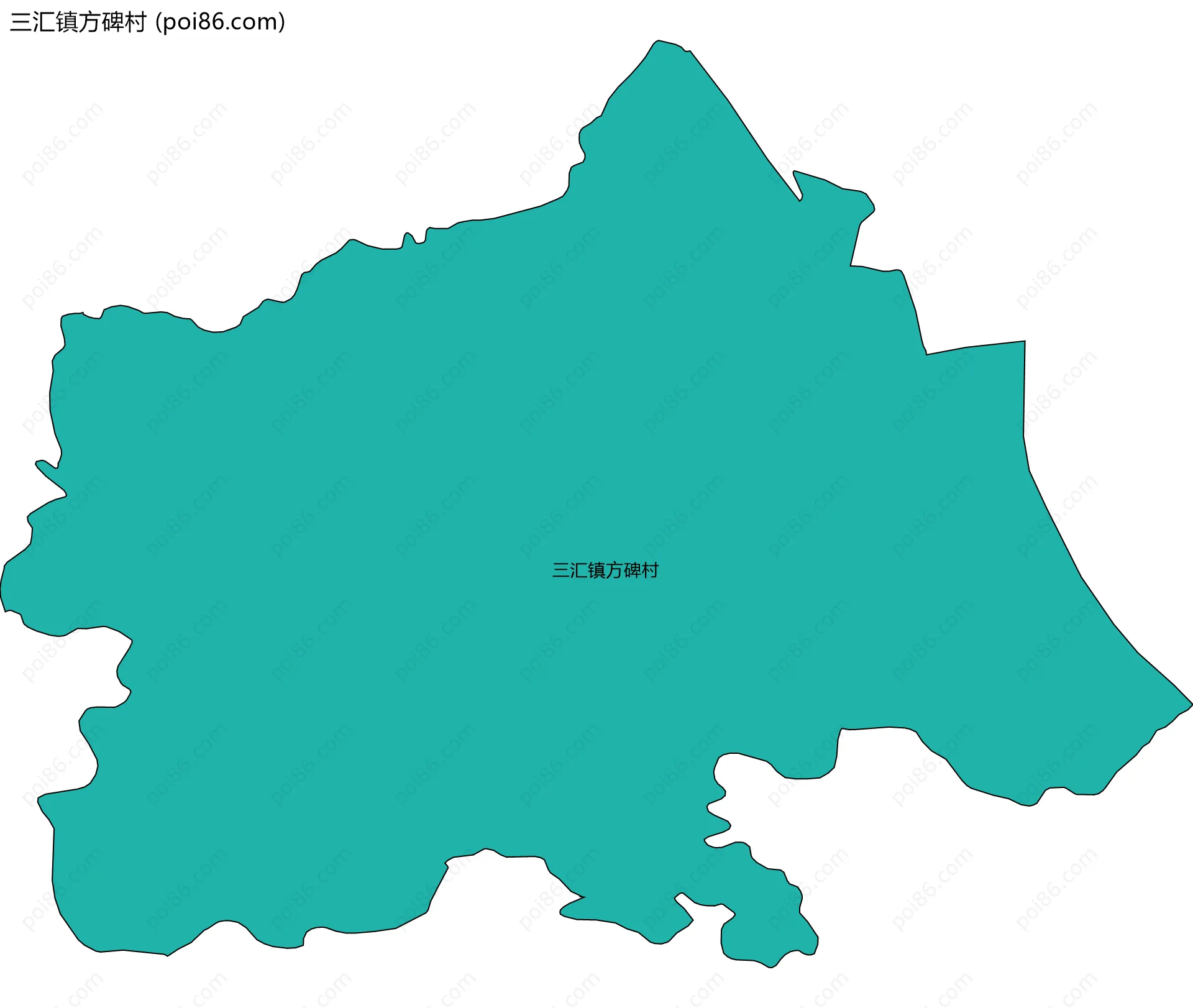 三汇镇方碑村边界地图