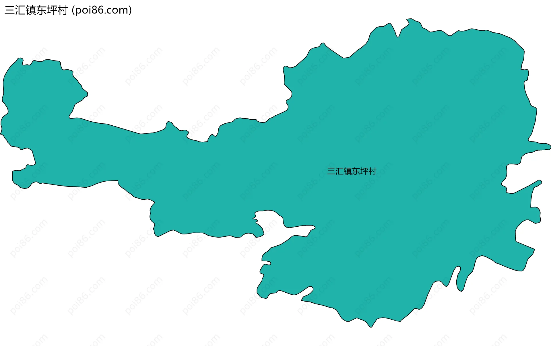 三汇镇东坪村边界地图