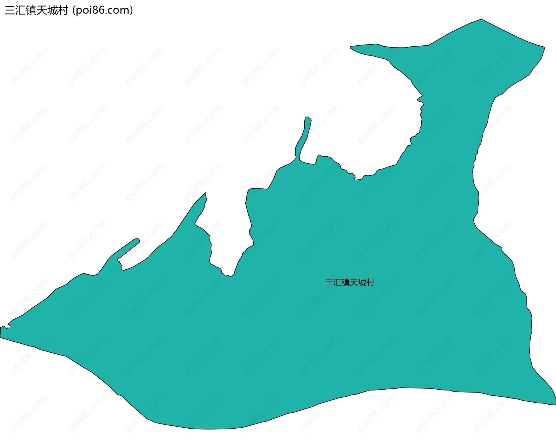 三汇镇天城村边界地图