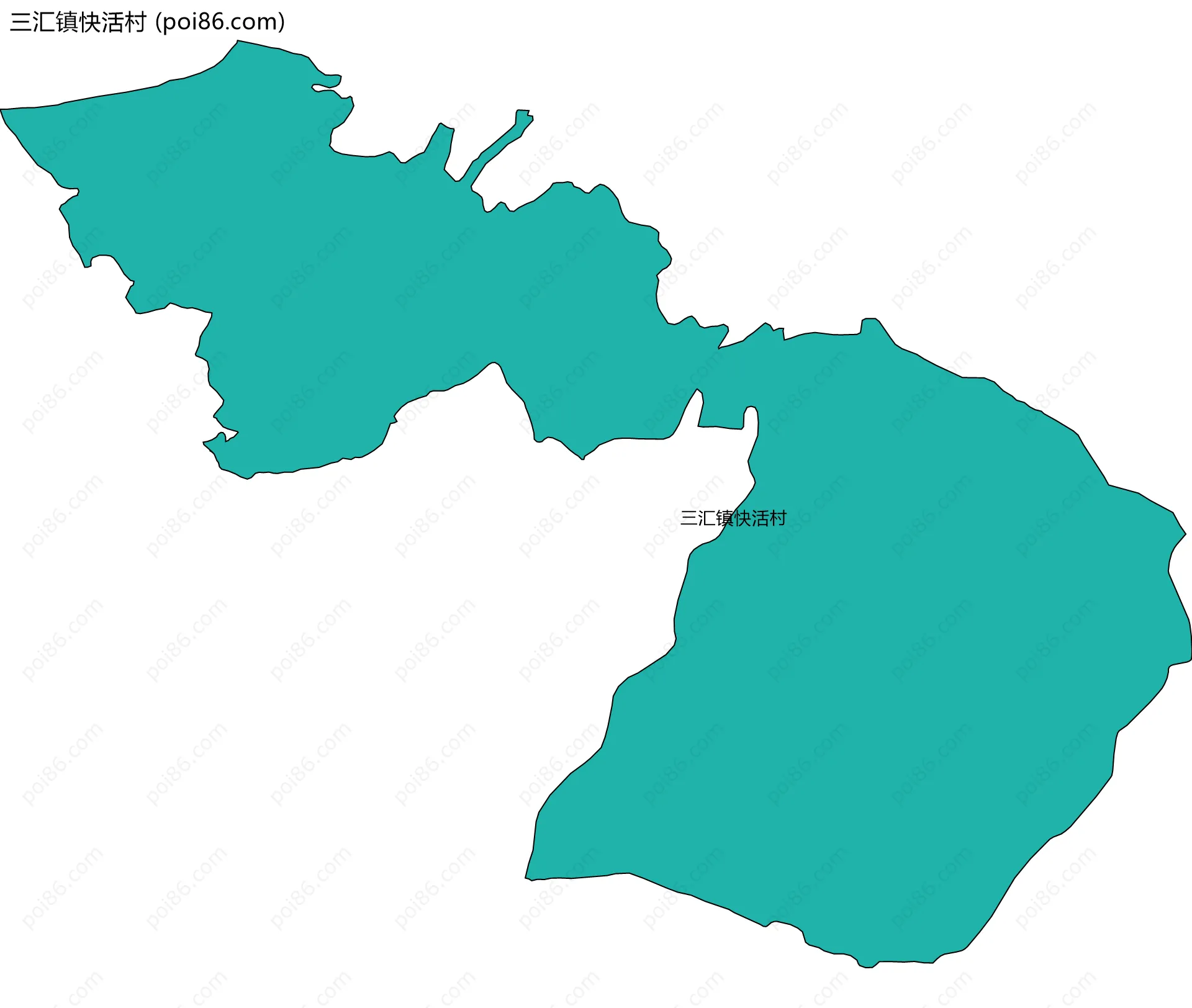 三汇镇快活村边界地图