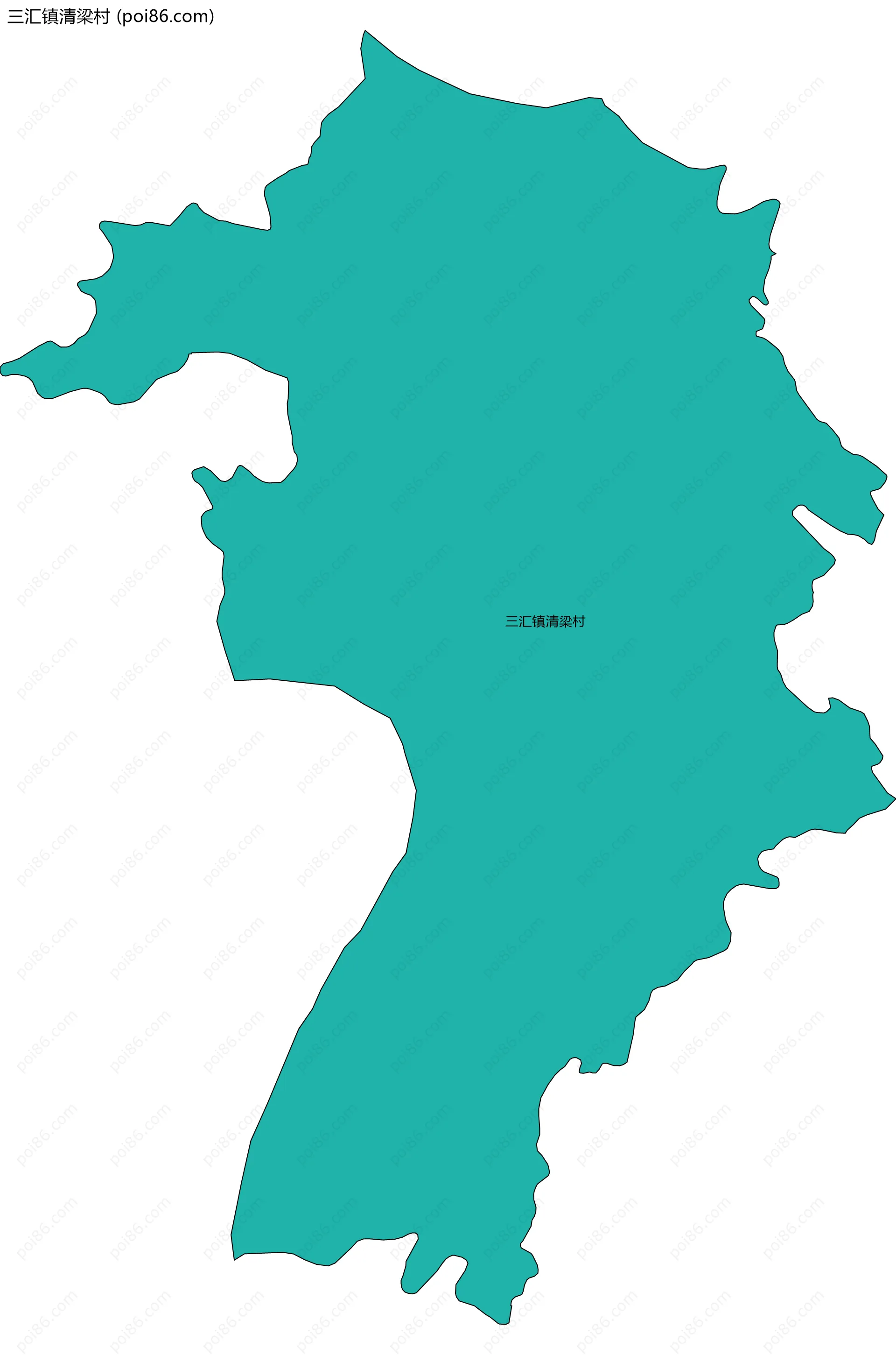 三汇镇清梁村边界地图