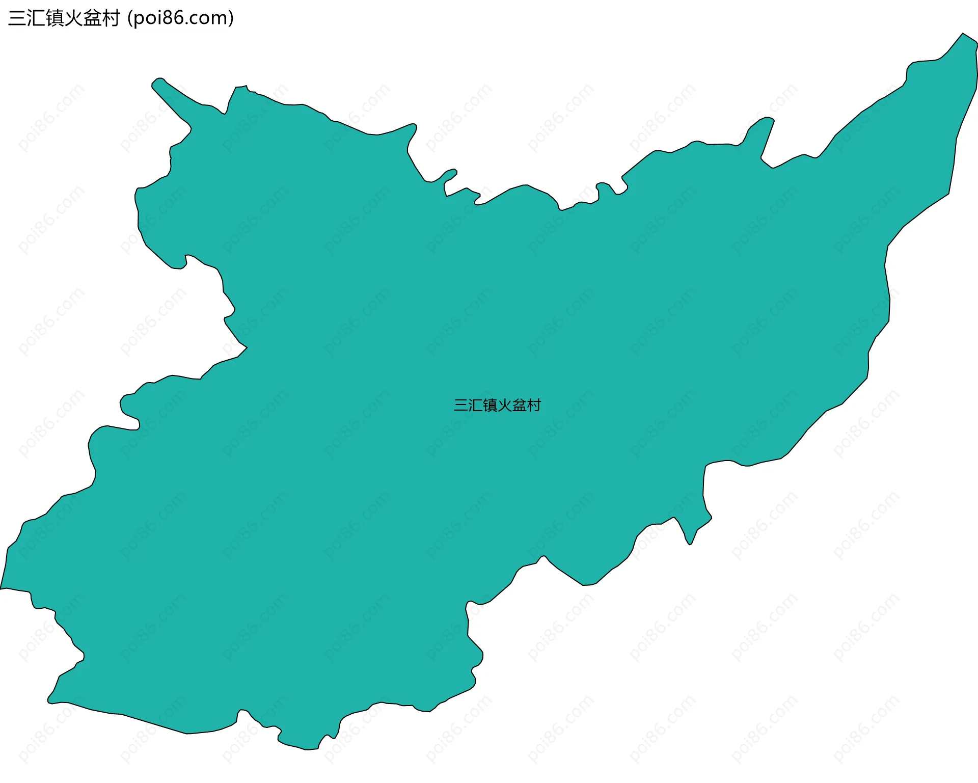 三汇镇火盆村边界地图