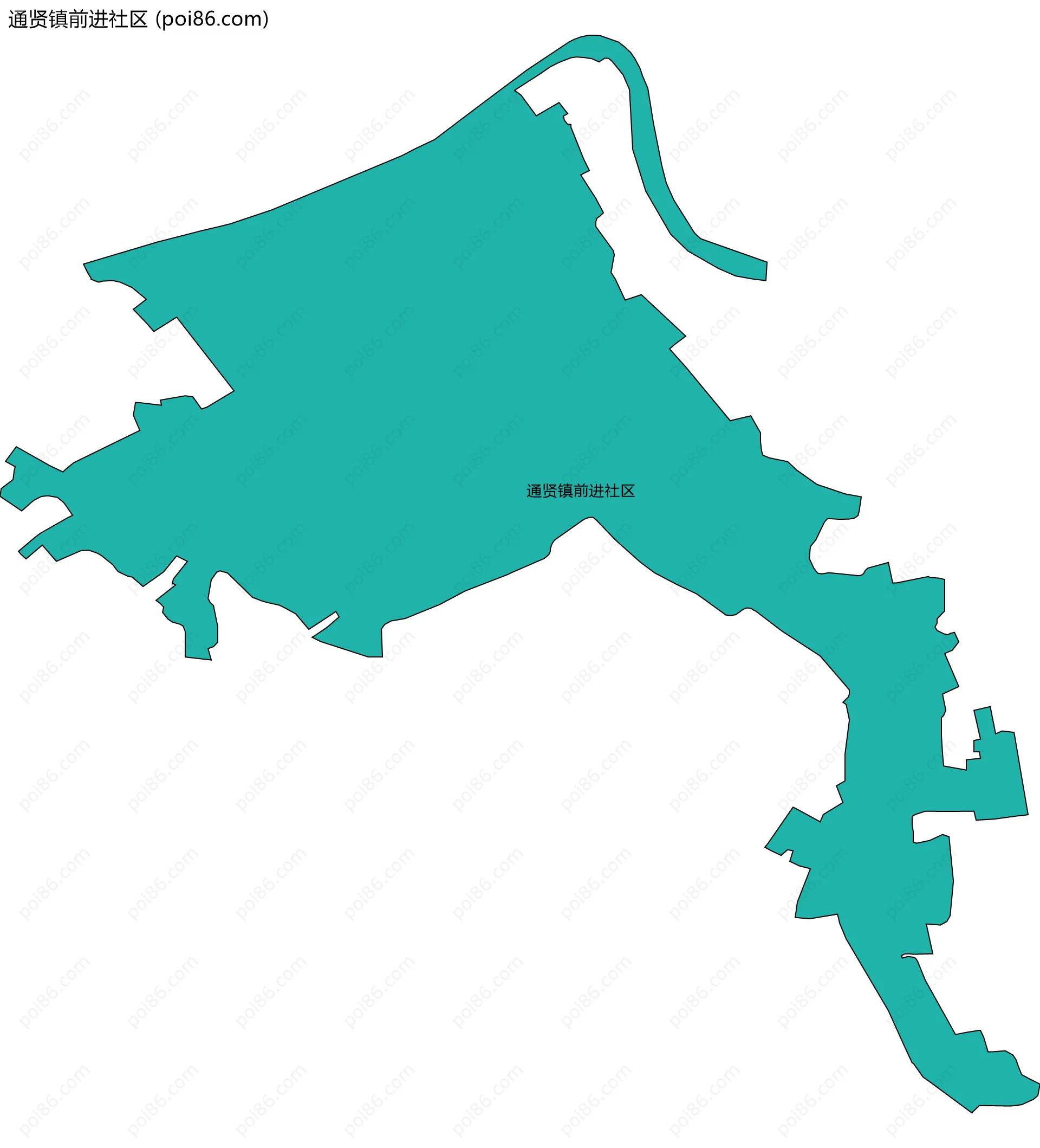 通贤镇前进社区边界地图
