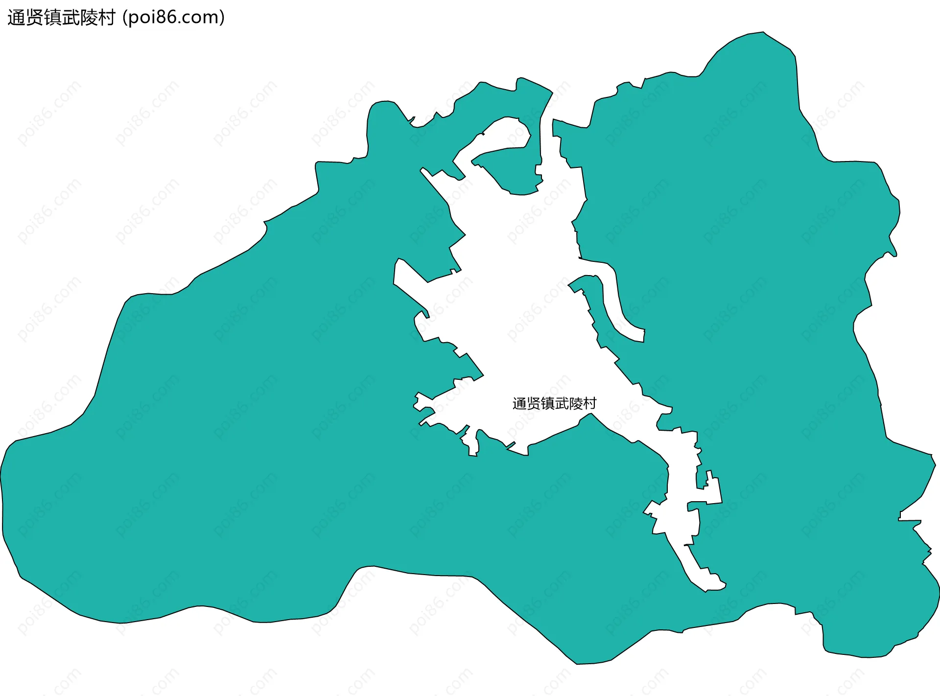 通贤镇武陵村边界地图