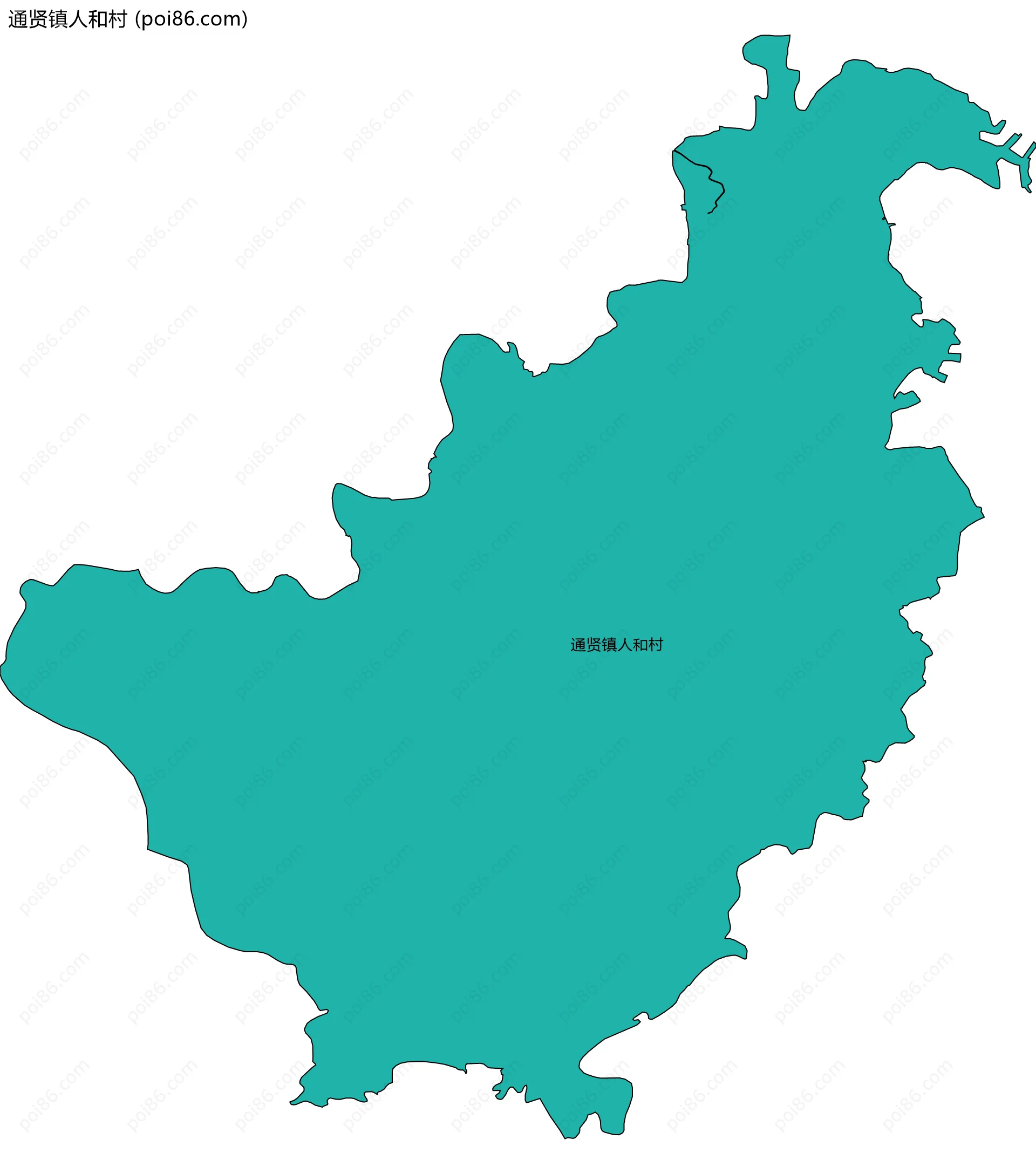 通贤镇人和村边界地图