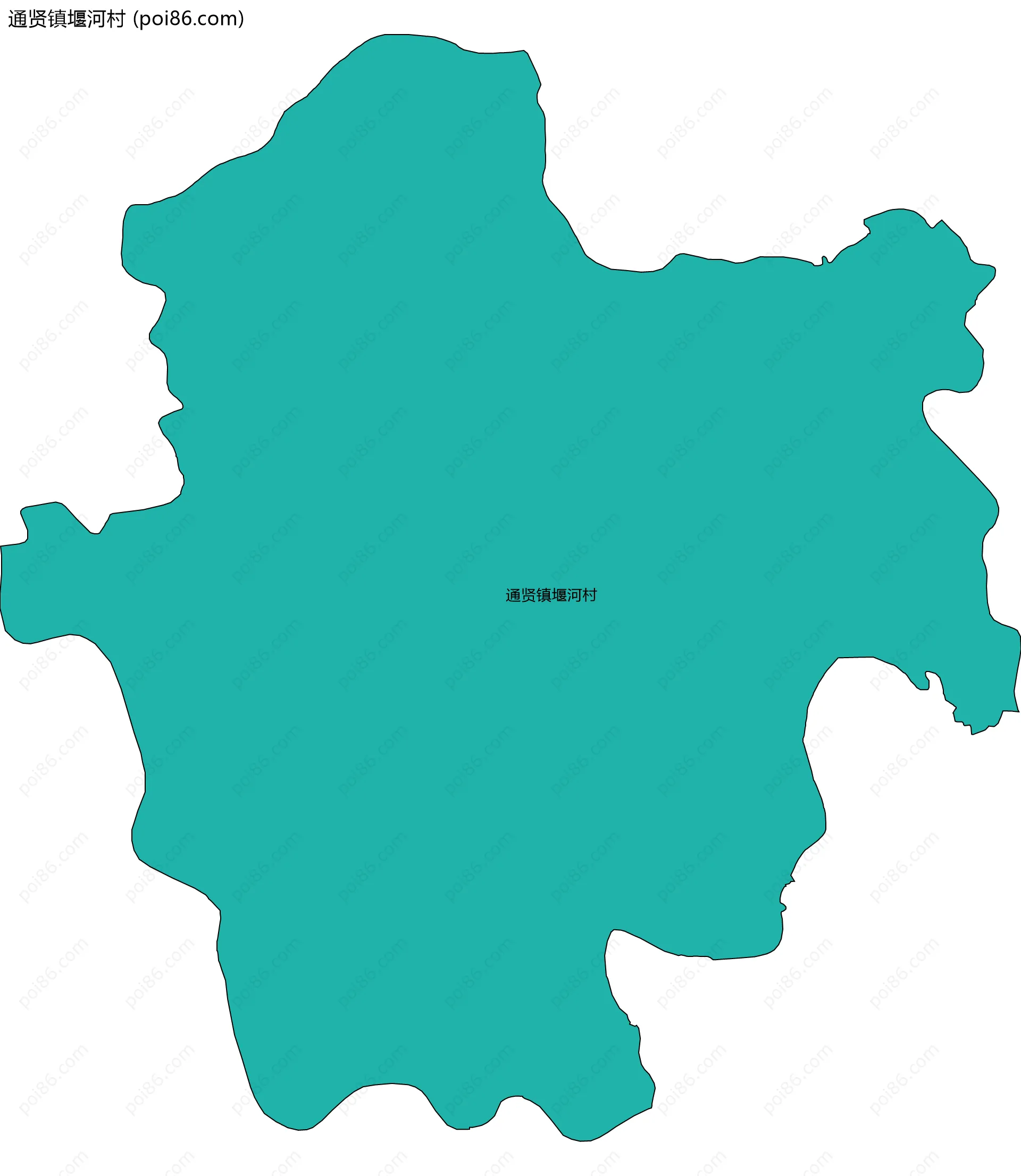 通贤镇堰河村边界地图